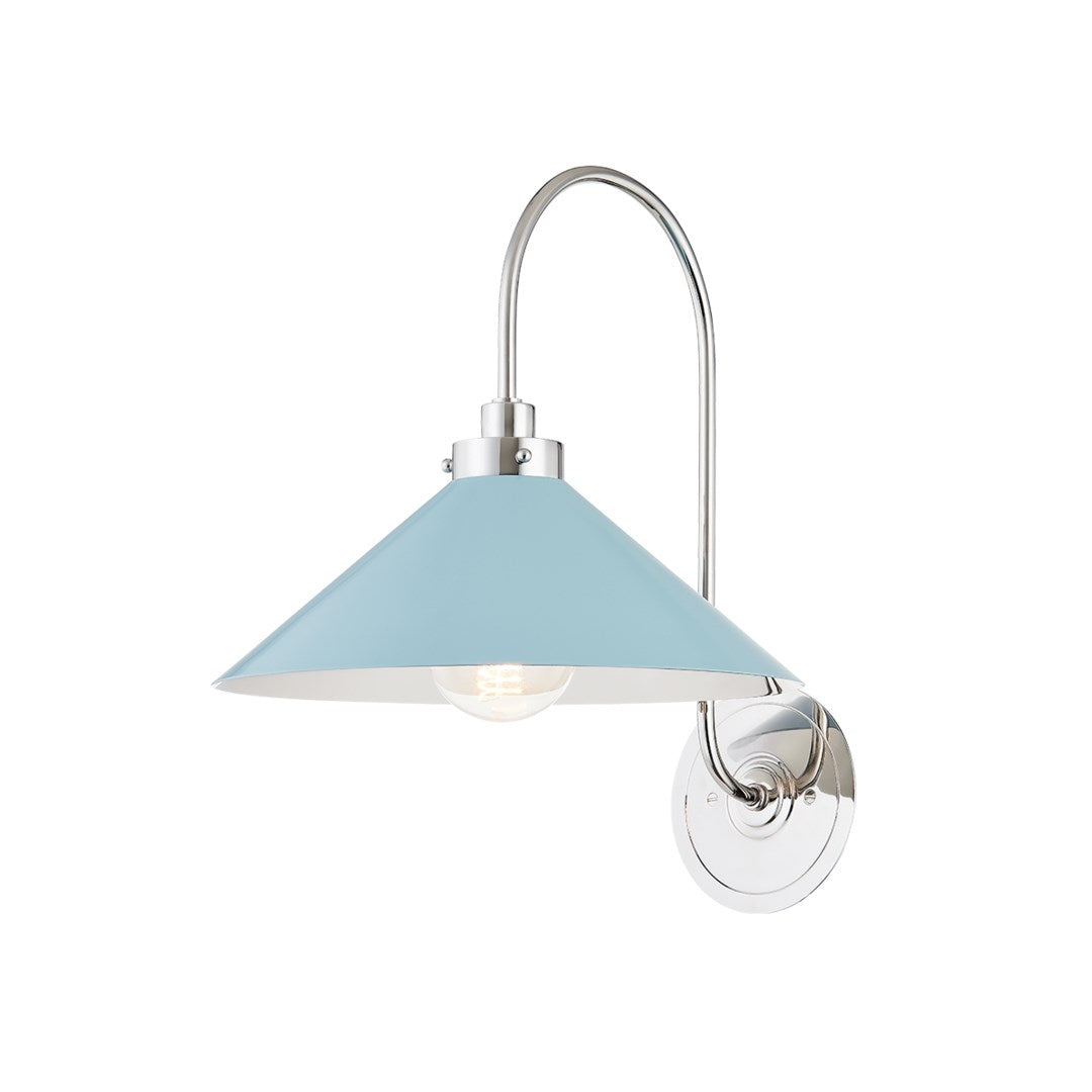 Clivedon Wall Sconce by Mark D. Sikes LIGHTING - sconce Hudson Valley Lighting Polished Nickel Blue Bird