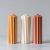 Rust Ribbed Pillar Candle candle Estelle (Faire)