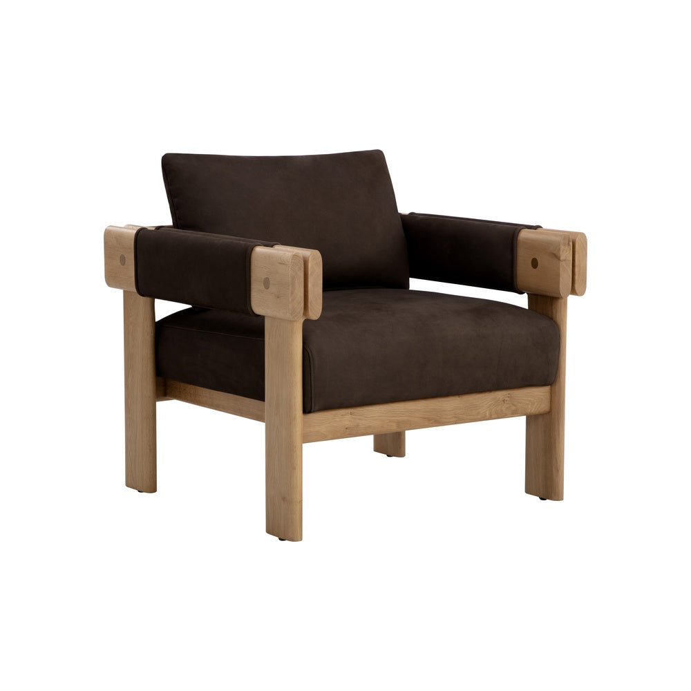 Carvine Lounge Chair FURNITURE - lounge chair Sunpan Nubuck Cocoa Leather