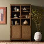 Marianne Panel and Glass Cabinet FURNITURE - Cabinet Four Hands