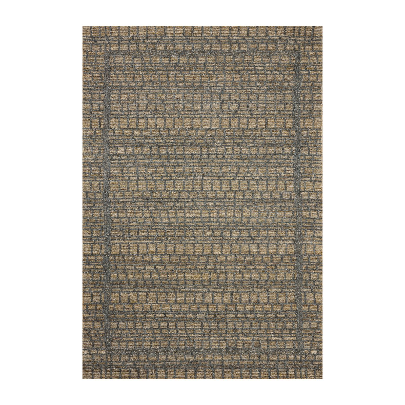 Loloi Elias Wheat / Charcoal Rug 1- RUGS - wool Loloi