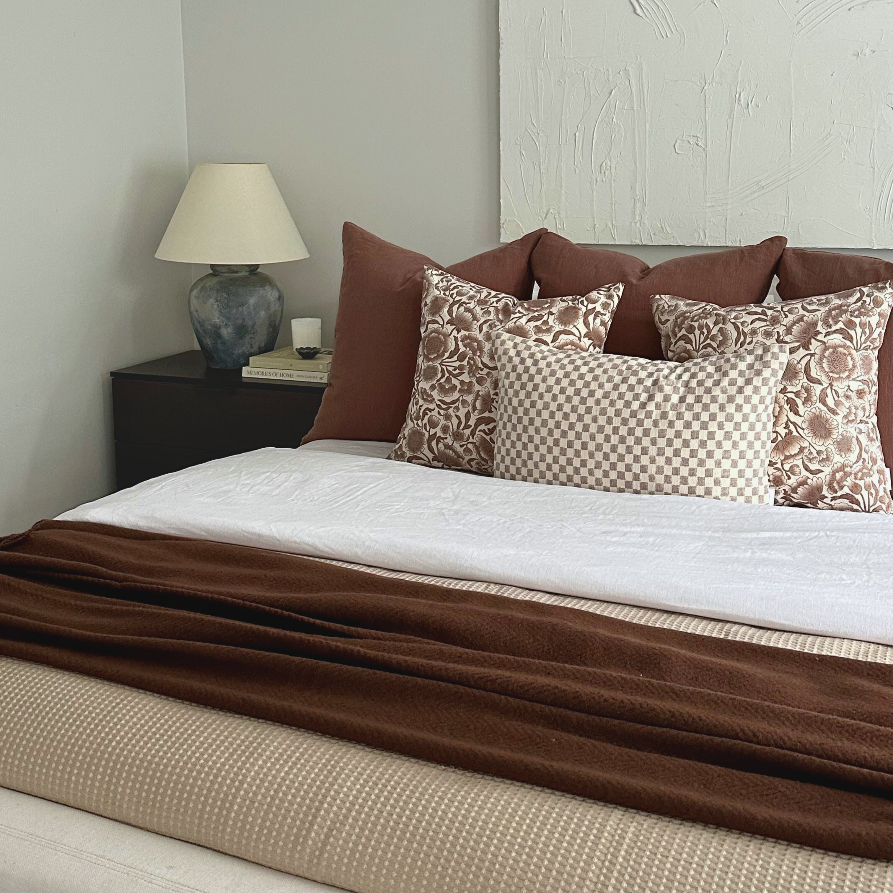 Thai Check Pillow Cover 1 - PILLOWS - Thai - neutral Rug & Weave Pillows