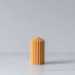 Amber Ribbed Pillar Candle candle Estelle (Faire) Small