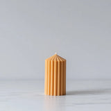 Amber Ribbed Pillar Candle candle Estelle (Faire) Small