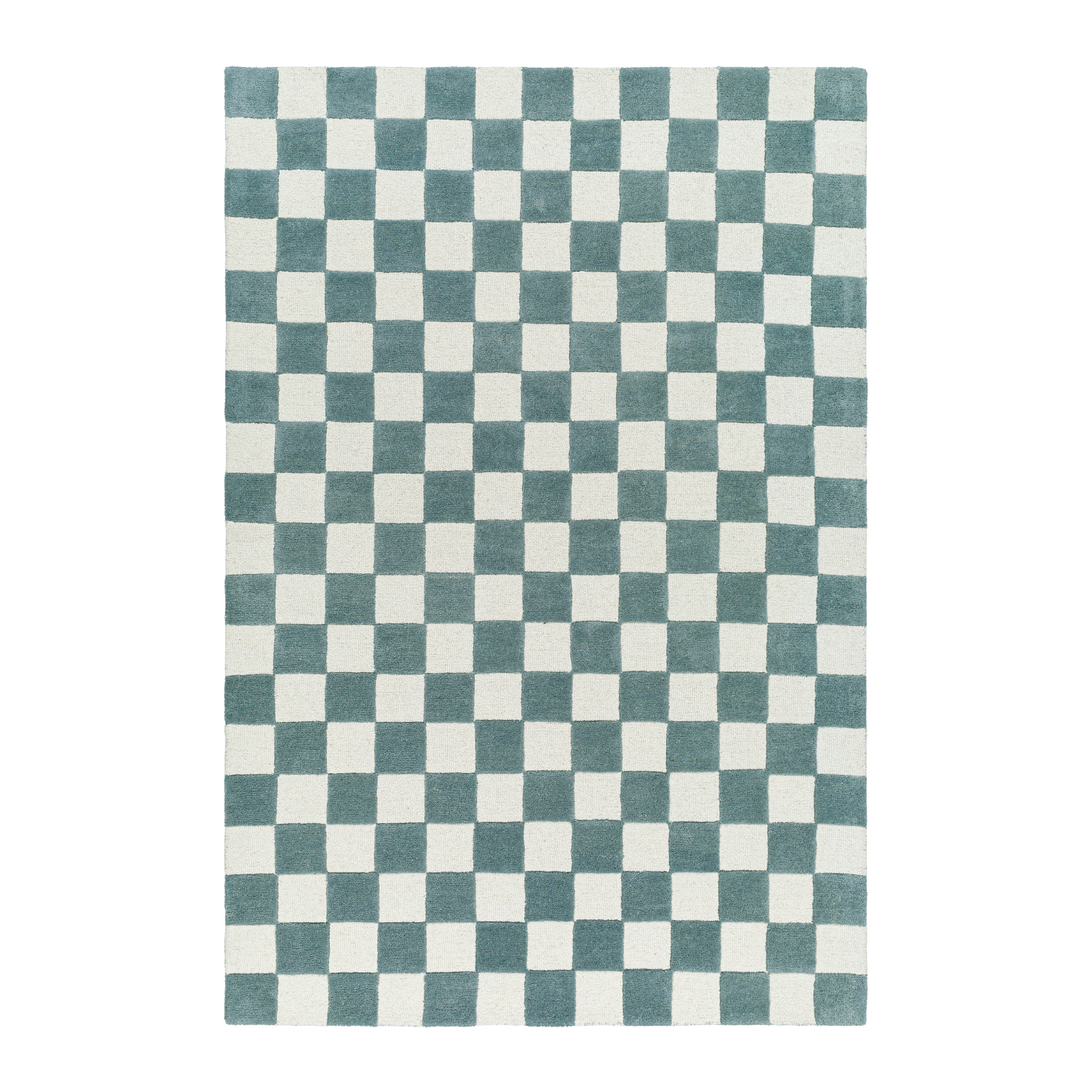 Brooks Checkered Teal Rug 0-RUGS - wool Surya