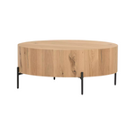 Emmanuel Drum Coffee Table 4 - b - FURNITURE - coffee table - round Four Hands Light Oak Resin