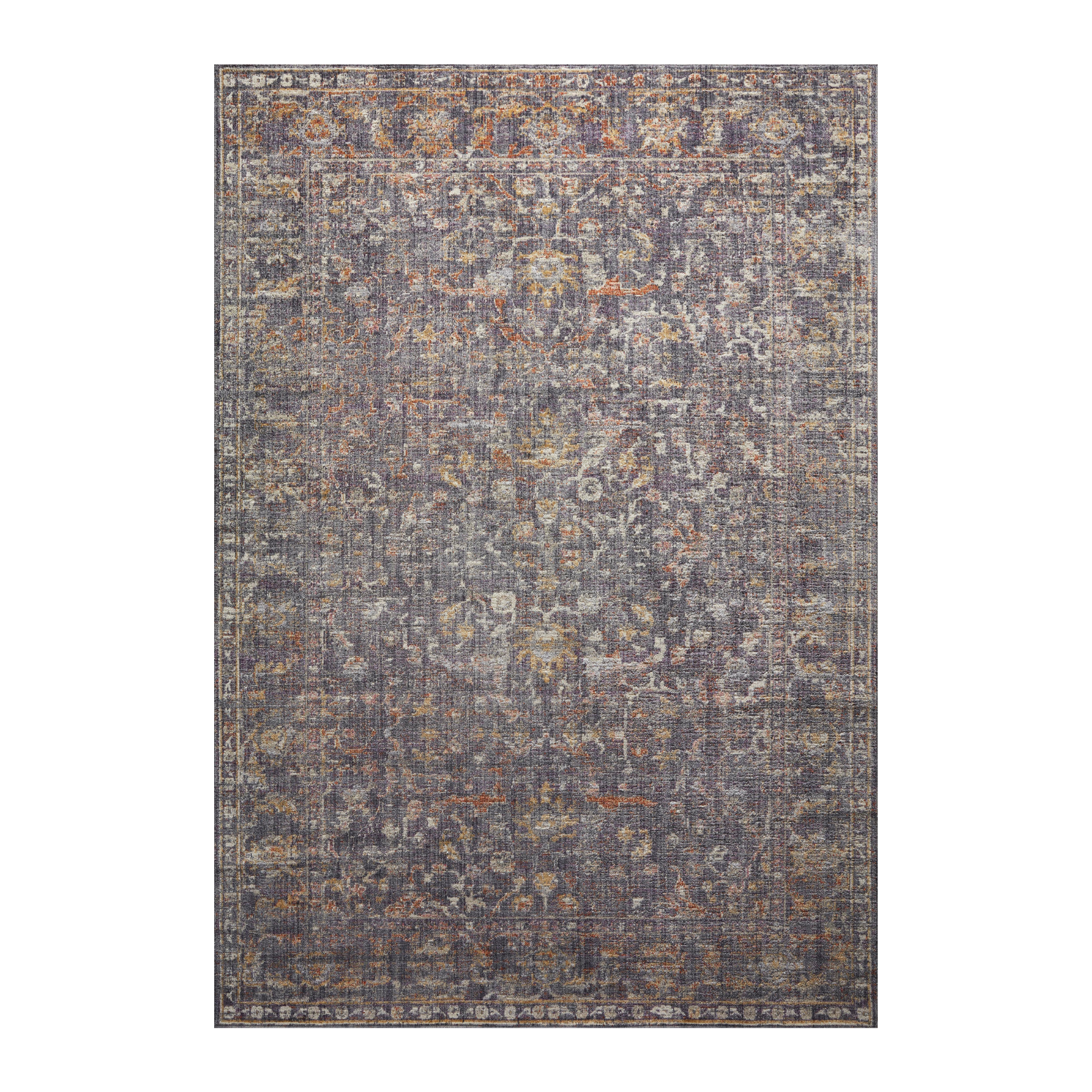 Chris Loves Julia x Loloi Rosemarie Graphite / Multi Rug RUGS - patterned Loloi