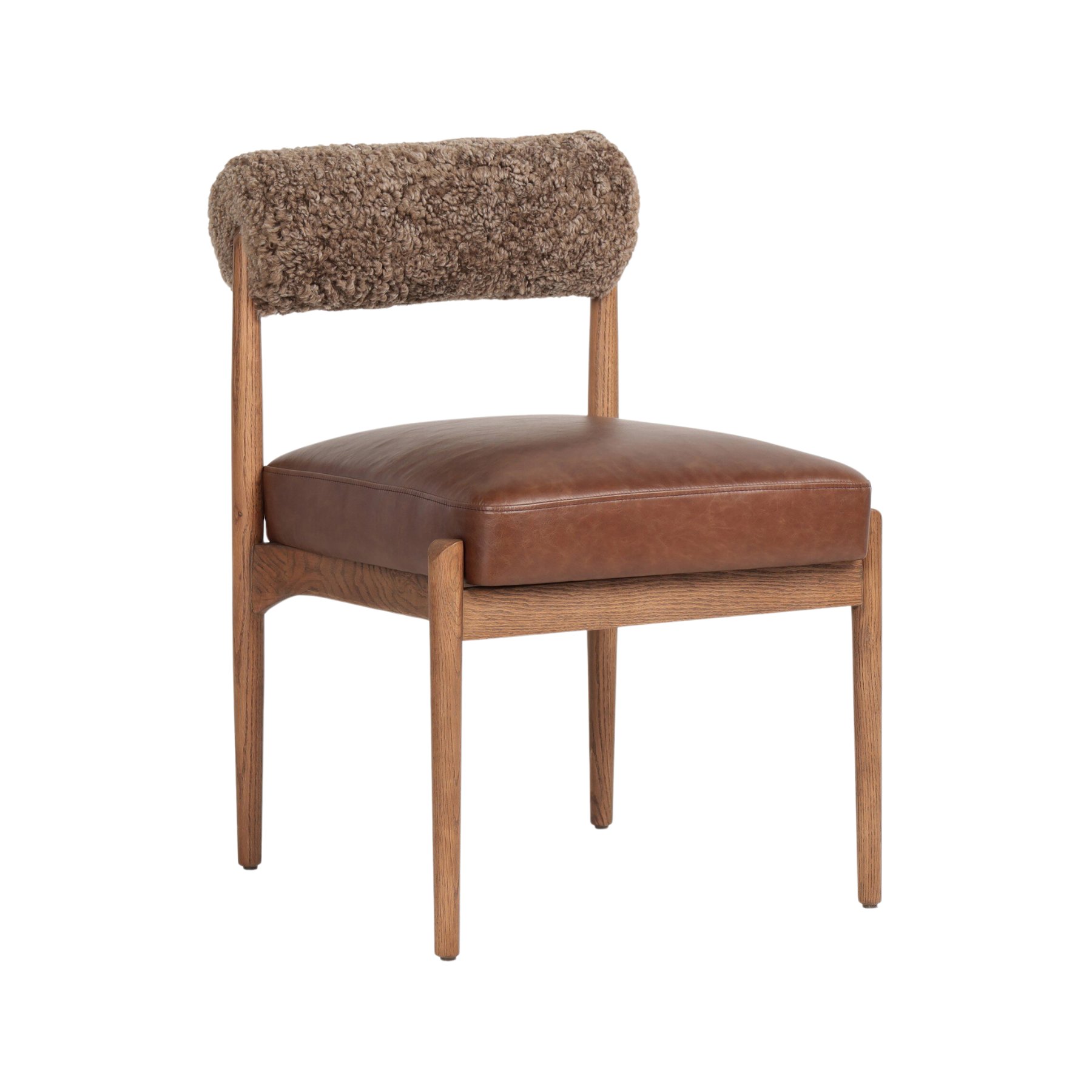 Jazelle Dining Chair FURNITURE - dining chair Four Hands Taupe Shearling