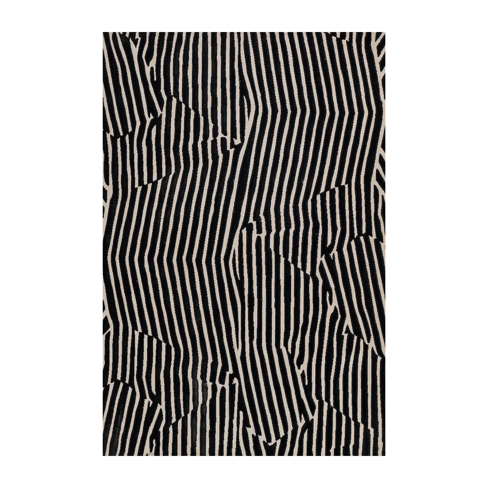 Xavier Black Waves Rug 0-rugs-patterned Momeni