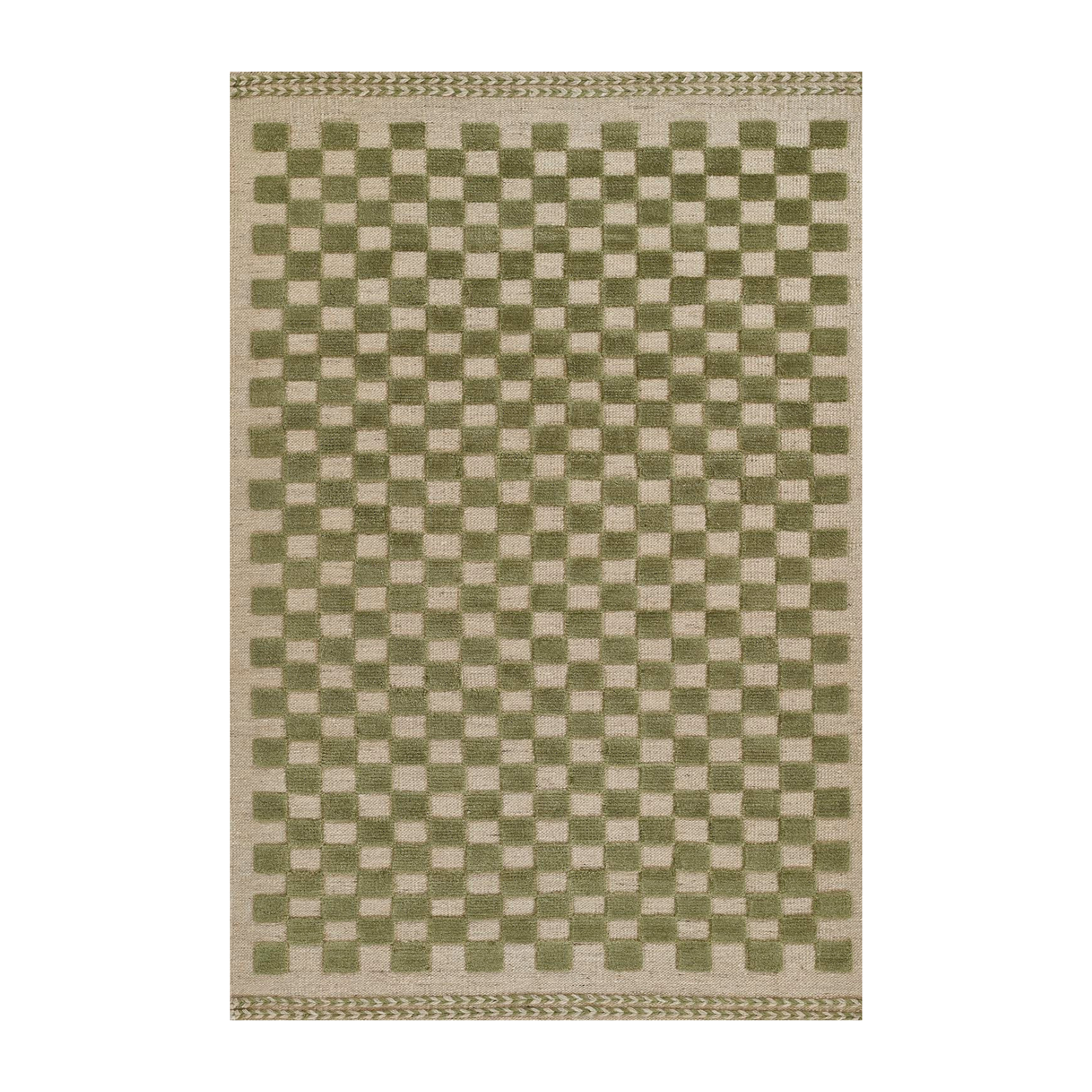 Willa Green Checkerboard Rug 0-rugs-wool Momeni