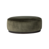 Sinclair Large Round Ottoman Ottomans Four Hands Surrey Olive