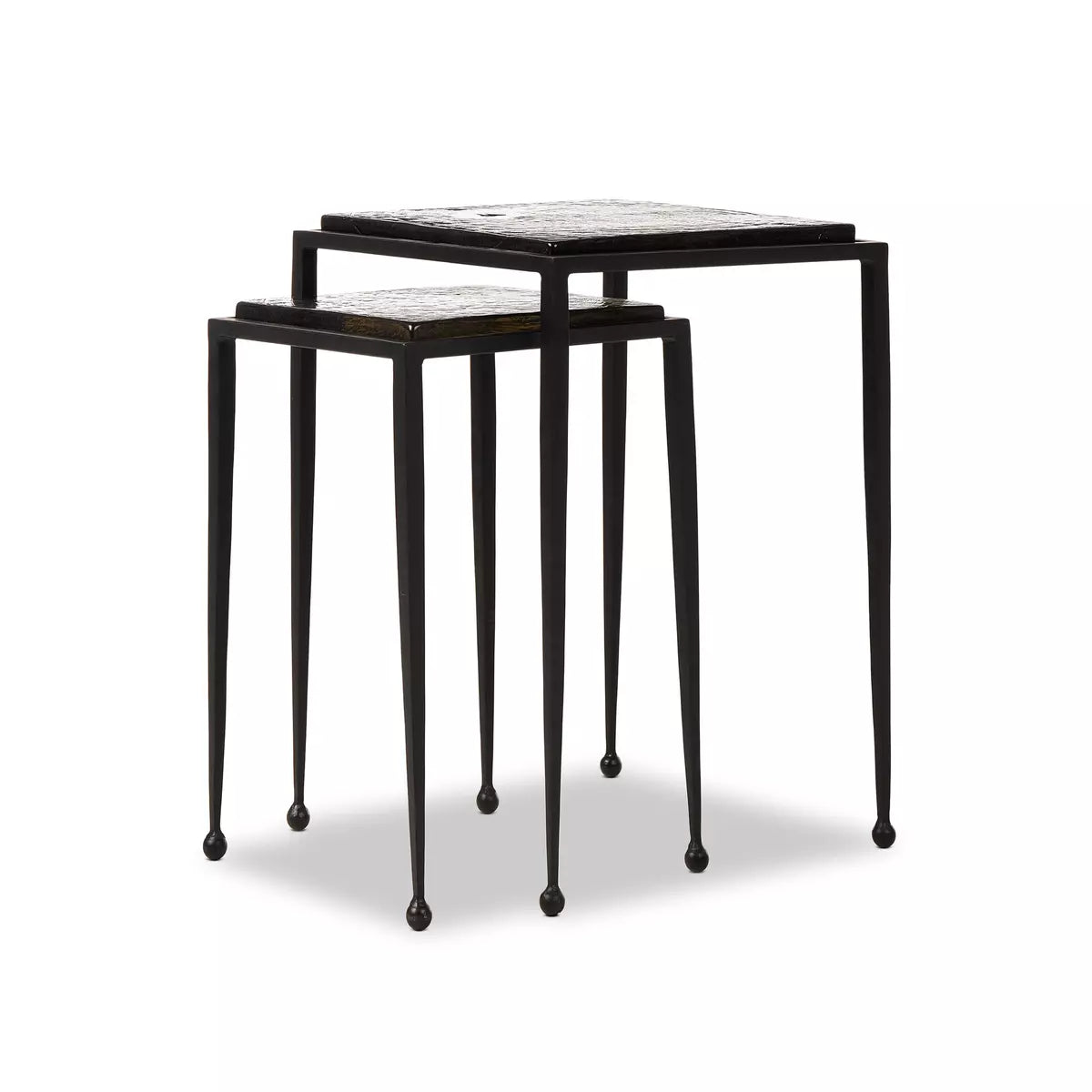 Drew Nesting Tables 5 - c - FURNITURE - accent table - metal Four Hands
