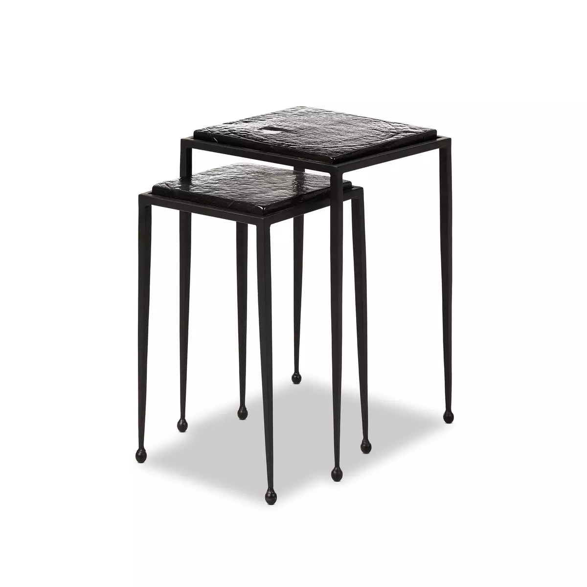 Drew Nesting Tables 5 - c - FURNITURE - accent table - metal Four Hands