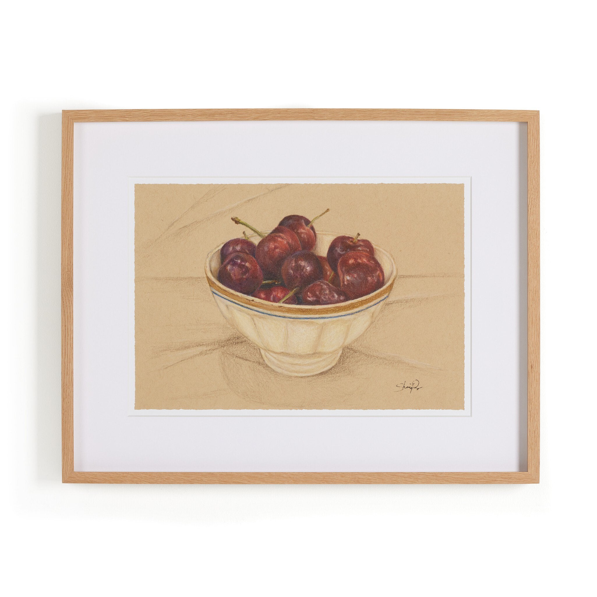 "Cherries II" by Shaina Page ARTWORK - framed print Four Hands