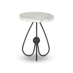 Clove End Table FURNITURE - end table Four Hands Veined White Marble