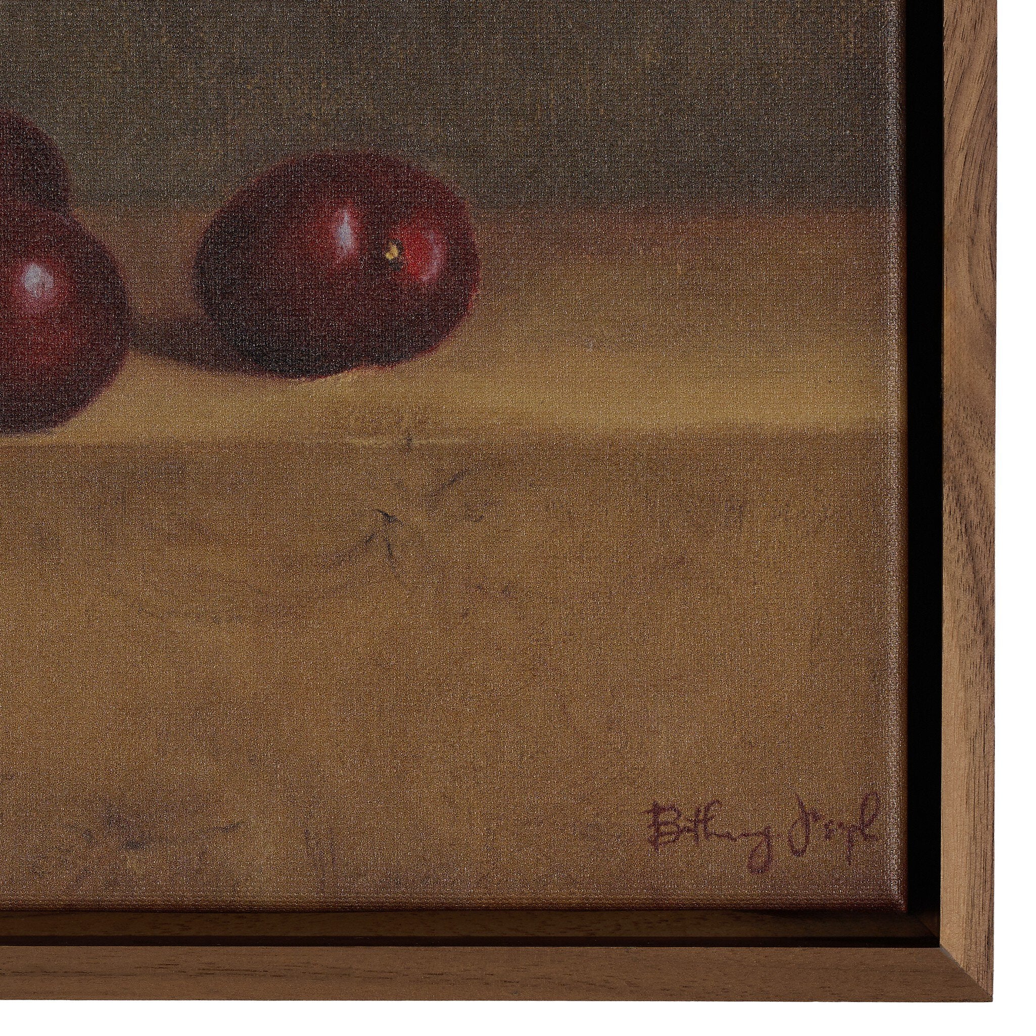 Red Cherries On Red Oak by Bethany Joseph ARTWORK - framed print Four Hands