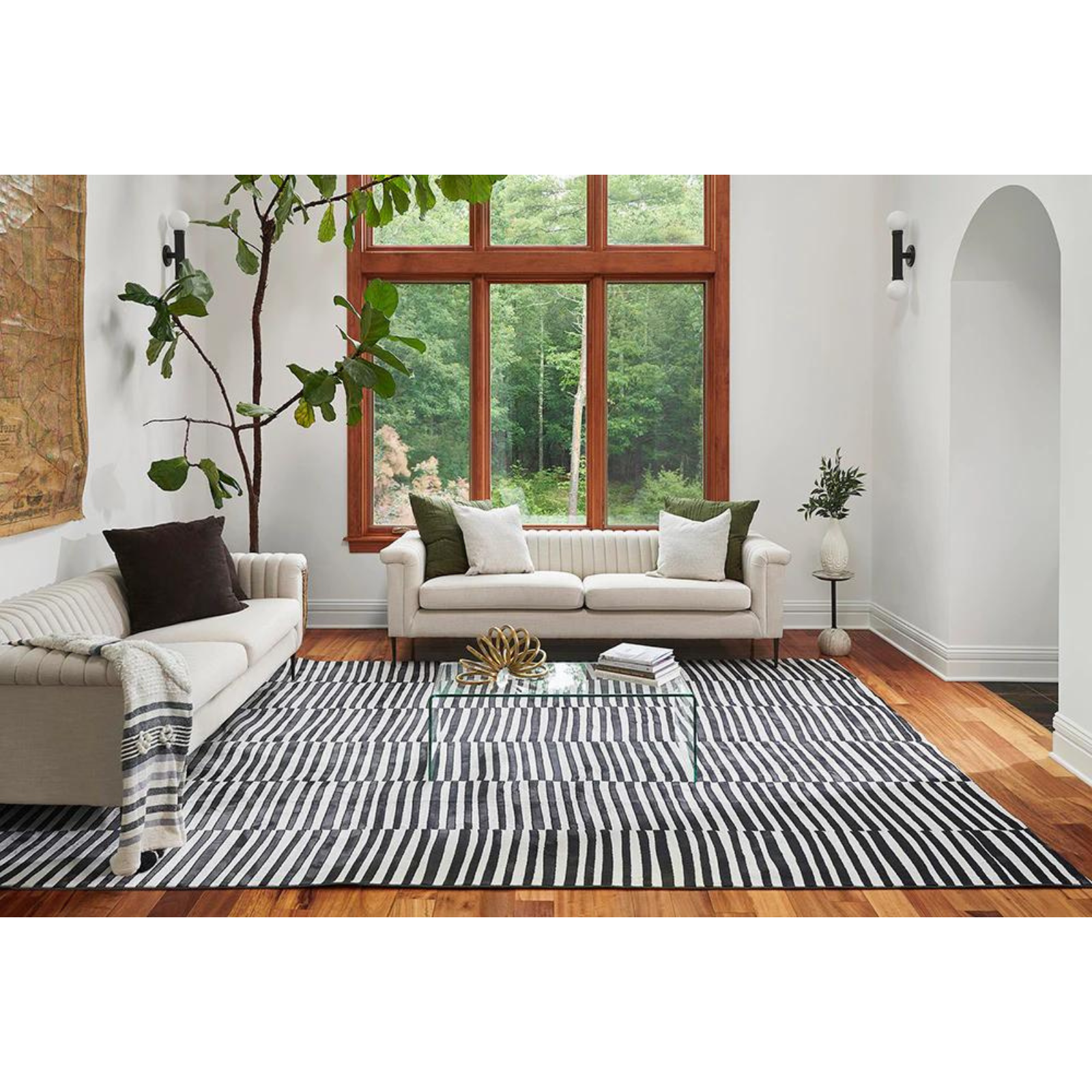 Xavier Black Lines Rug 0-rugs-patterned Momeni