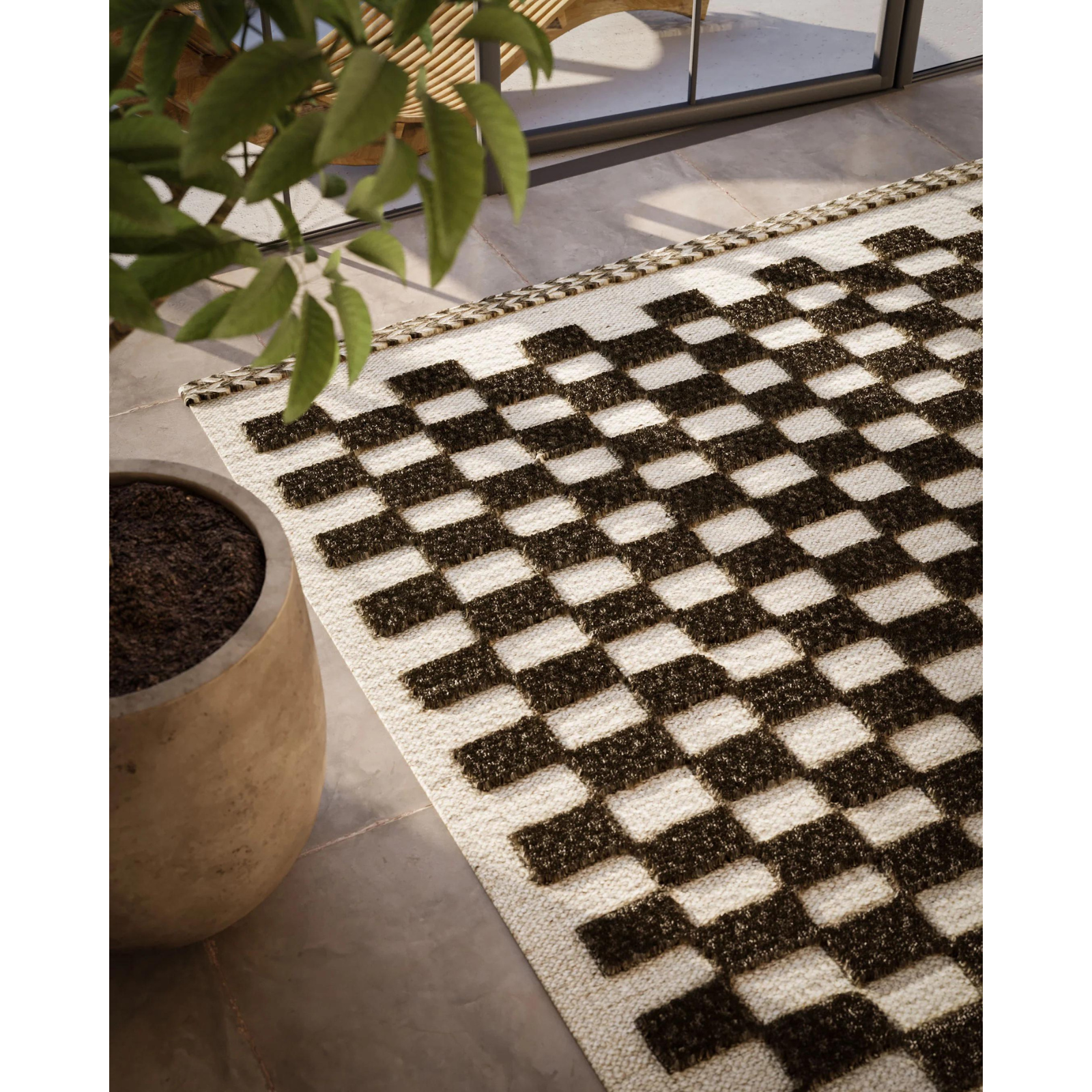Willa Charcoal Checkerboard Rug 0-rugs-wool Momeni