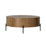 Emmanuel Drum Coffee Table 4 - b - FURNITURE - coffee table - round Four Hands Amber Oak Resin