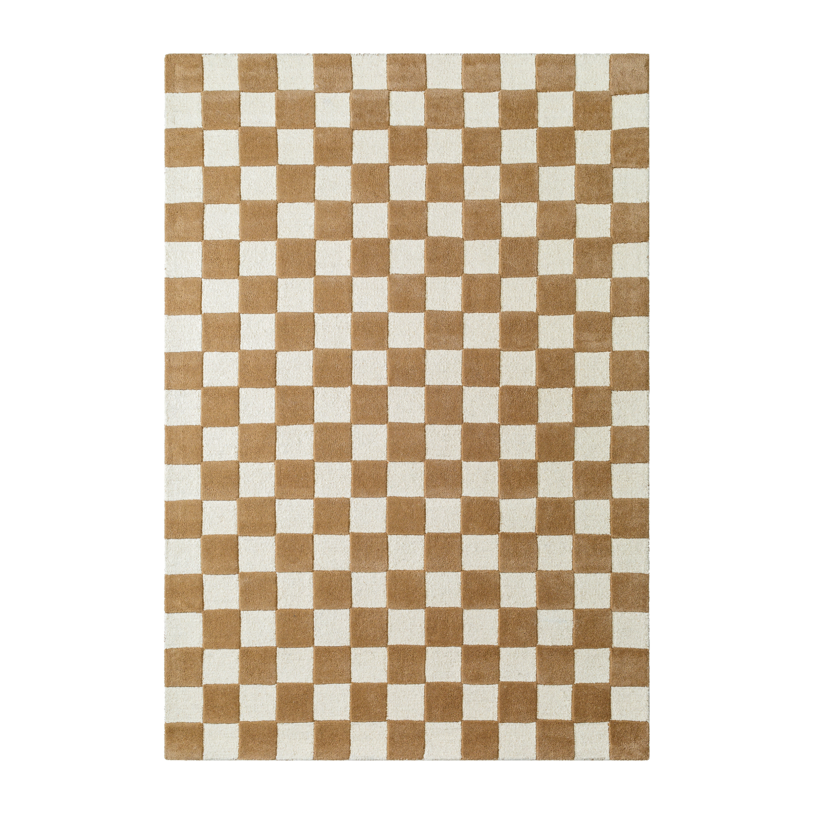 Brooks Checkered Tan Rug 0-RUGS - wool Surya