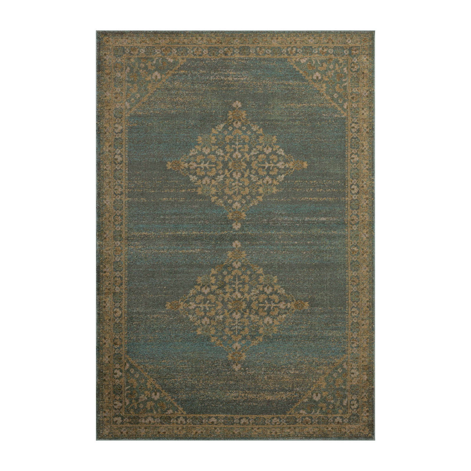 Magnolia Home by Joanna Gaines x Loloi Mona Aqua / Wheat Rug 0-RUGS-jute Loloi