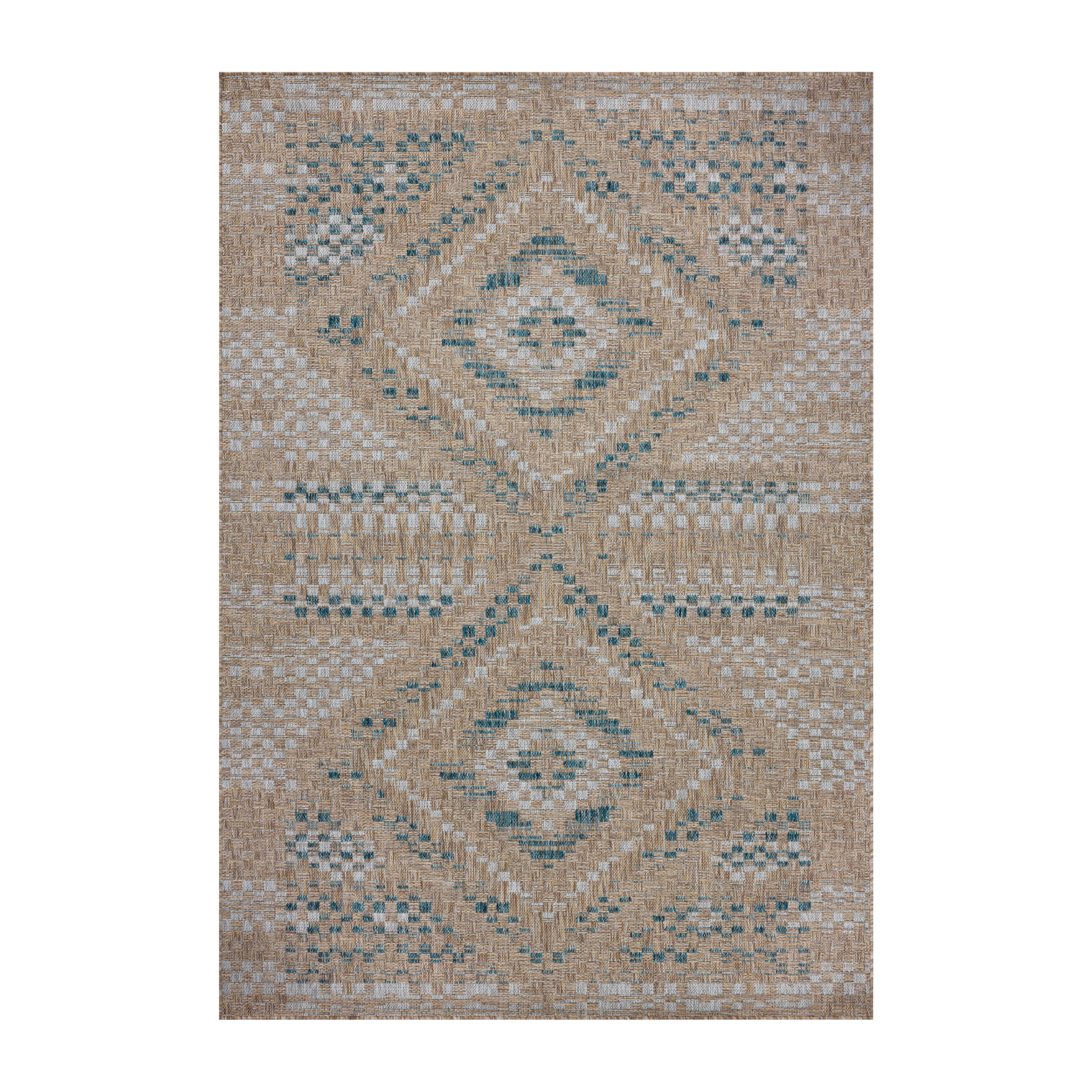 Amber Lewis x Loloi Topanga Natural / Aqua Rug 5-Rugs - indoor/outdoor Loloi