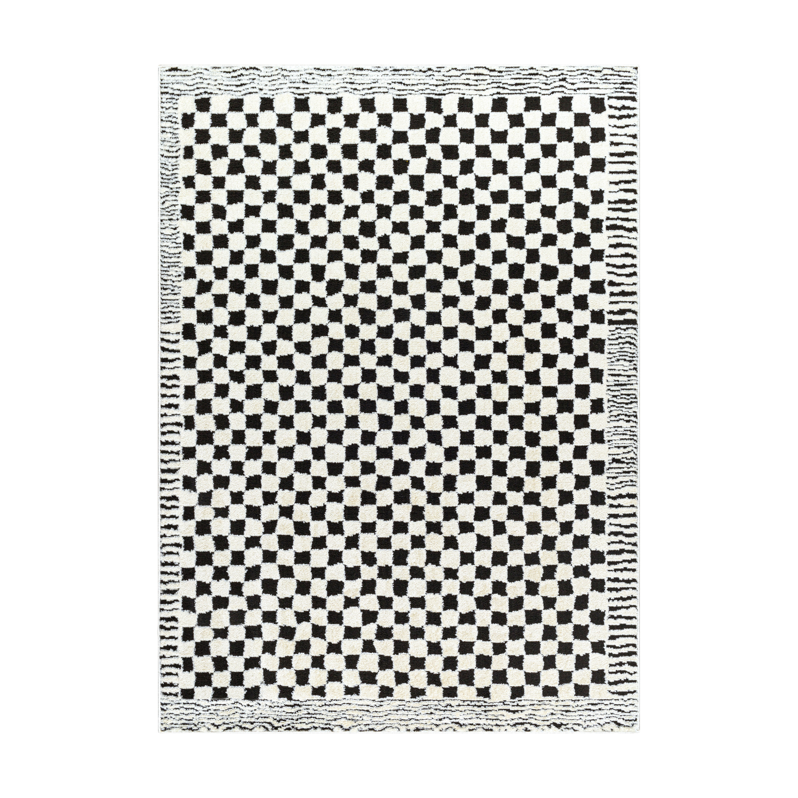 Floyd Black Border Checkered Rug 0-RUGS - patterned Surya
