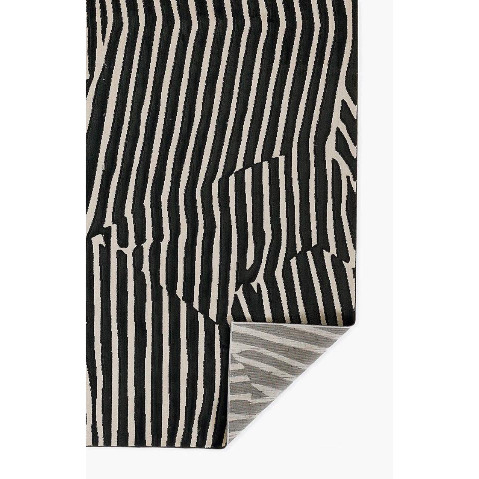 Xavier Black Waves Rug 0-rugs-patterned Momeni