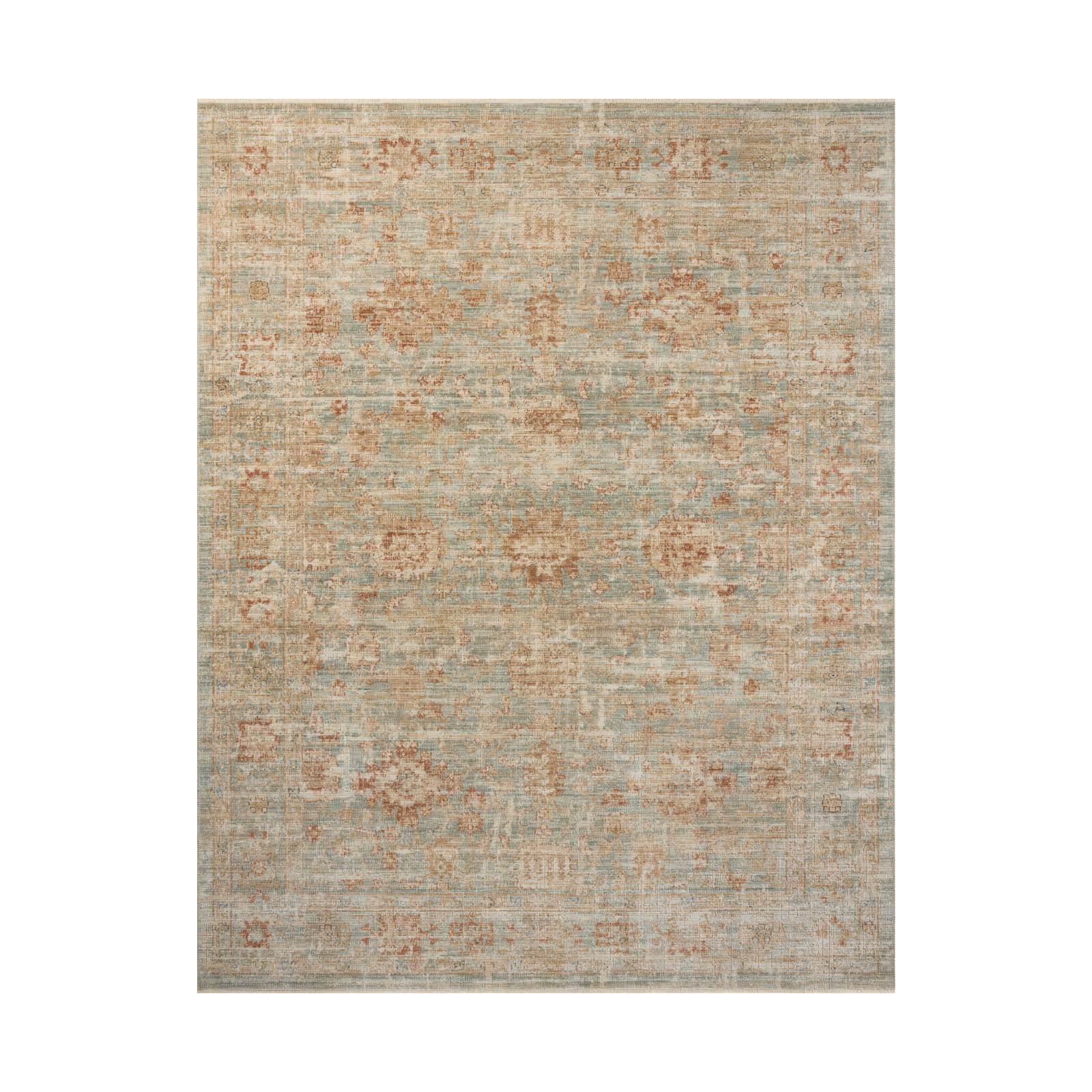 Loloi Heritage Aqua / Terracotta Rug 0-RUGS-patterned Loloi