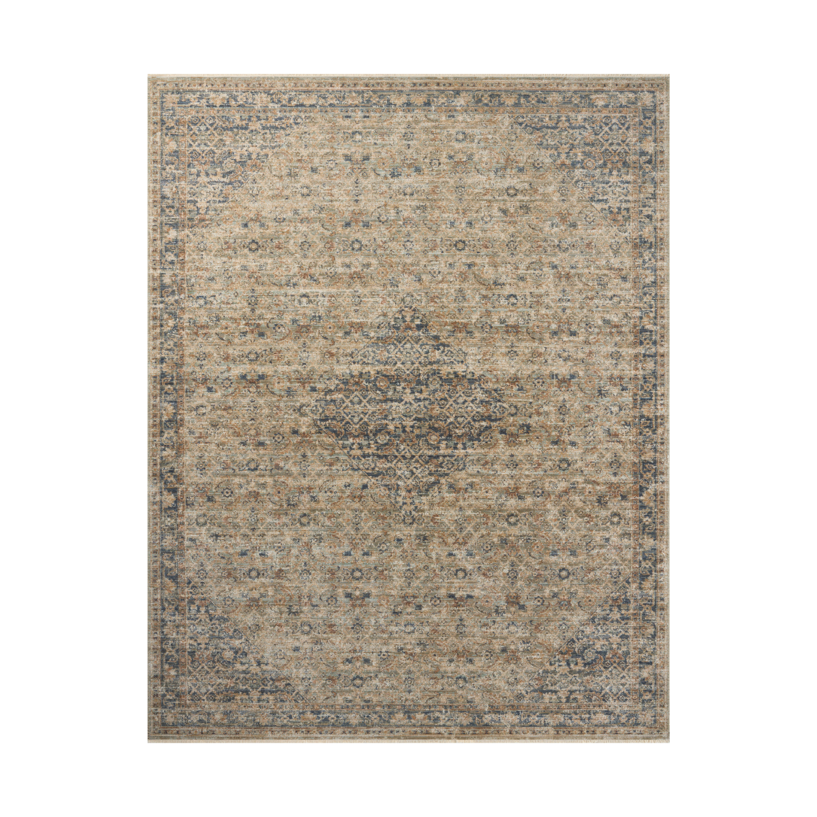 Loloi Heritage Sage / Navy Rug 0-RUGS-patterned Loloi