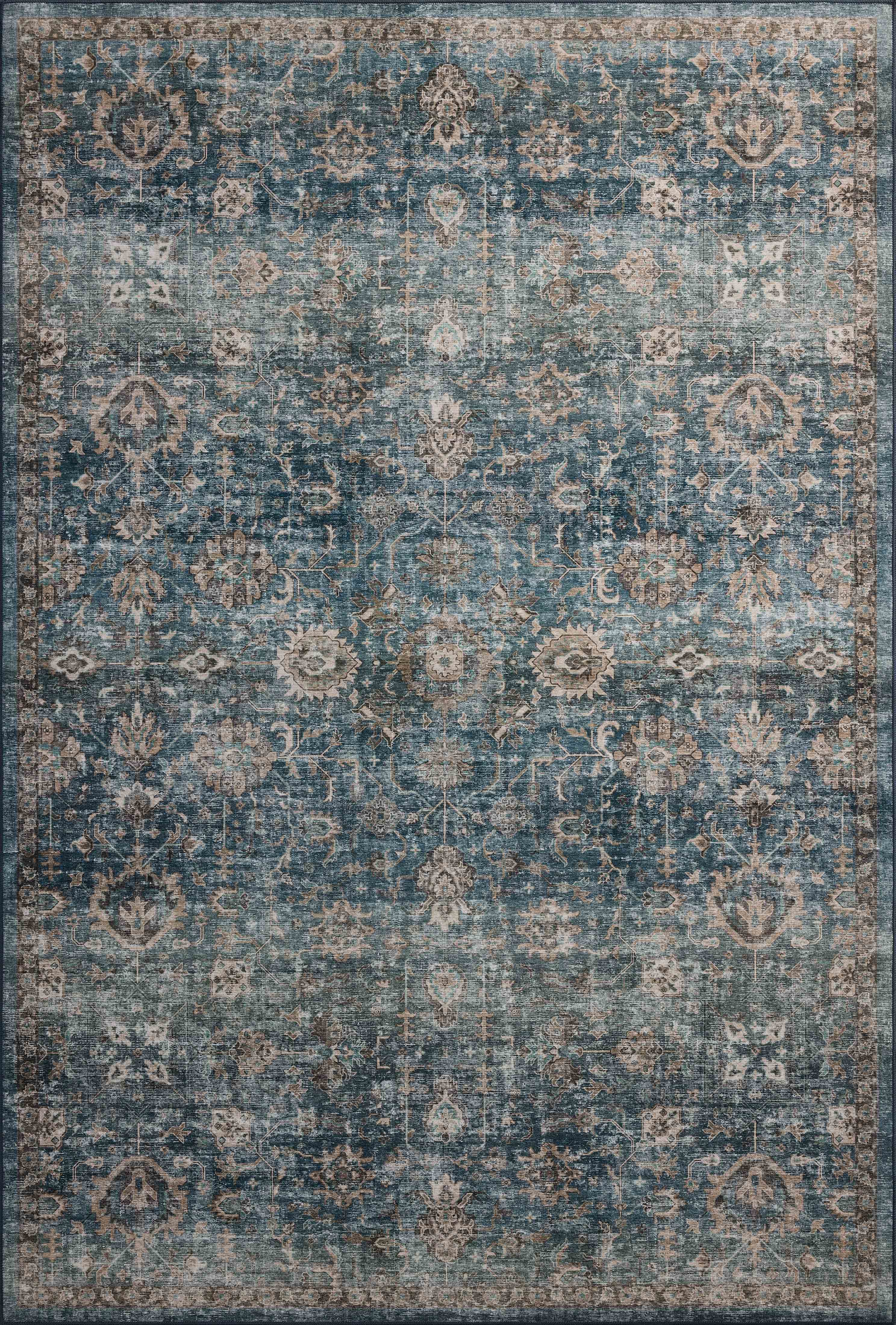 Loloi Anniston Lagoon / Natural Washable Rug RUGS-patterned Loloi