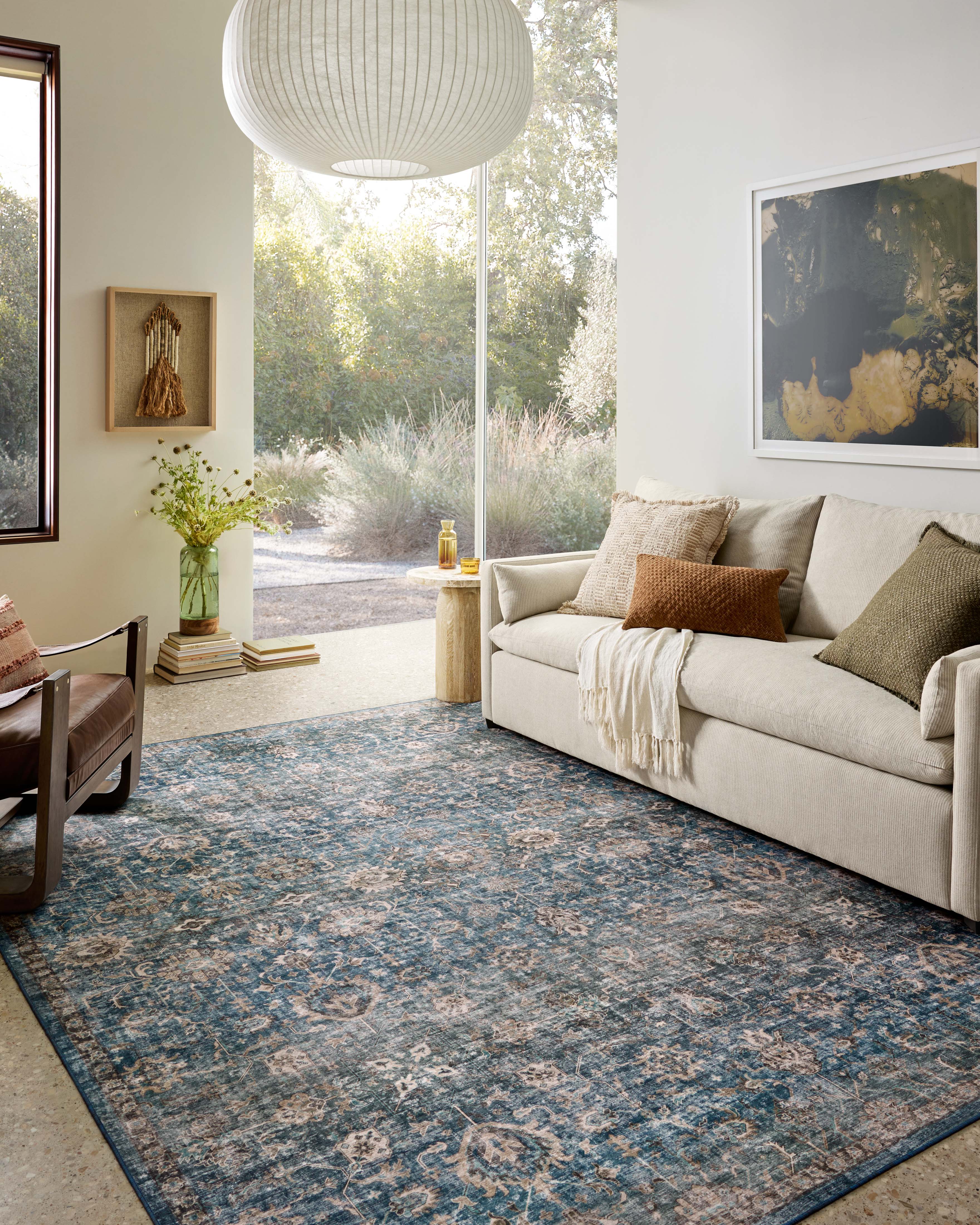 Loloi Anniston Lagoon / Natural Washable Rug RUGS-patterned Loloi