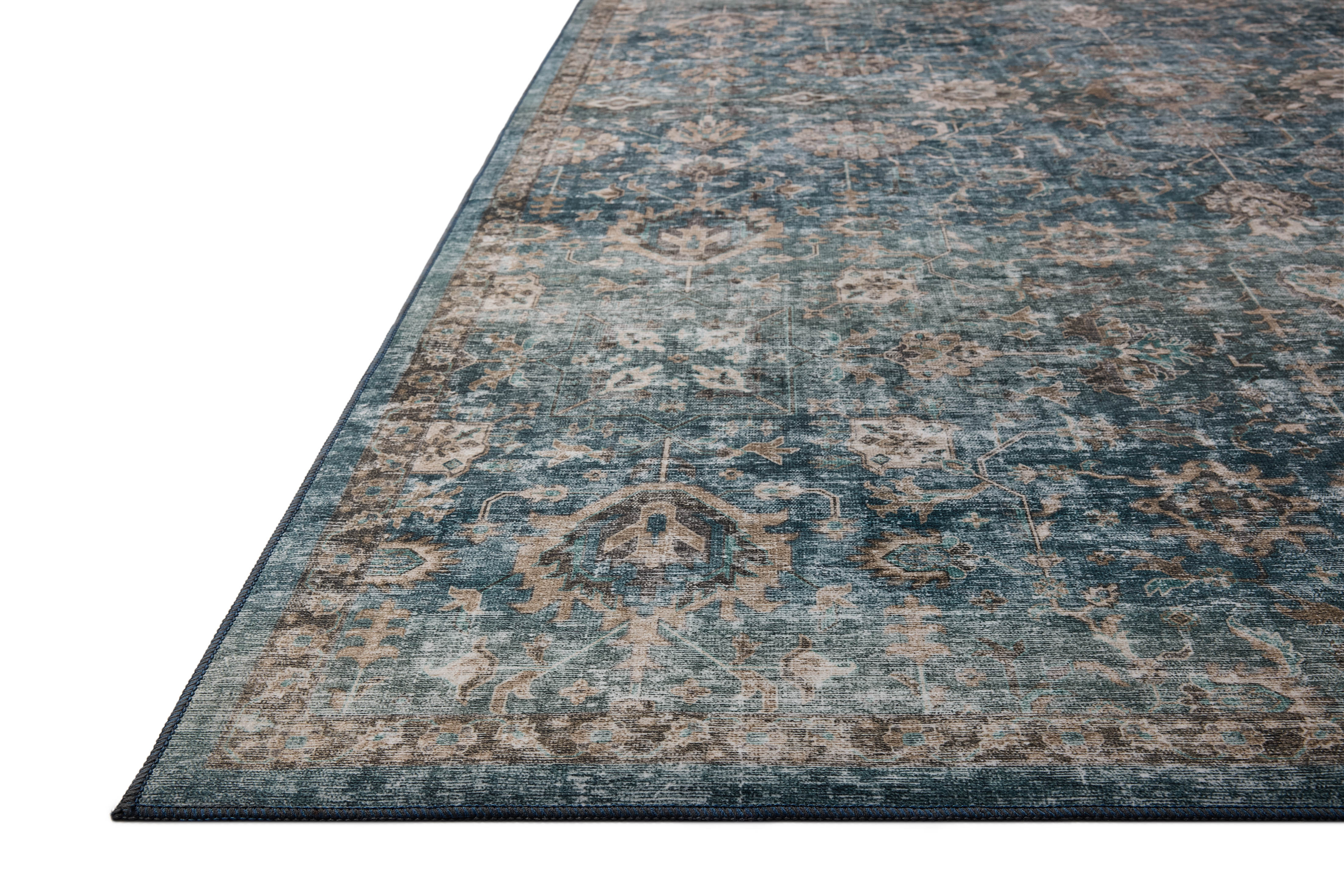 Loloi Anniston Lagoon / Natural Washable Rug RUGS-patterned Loloi