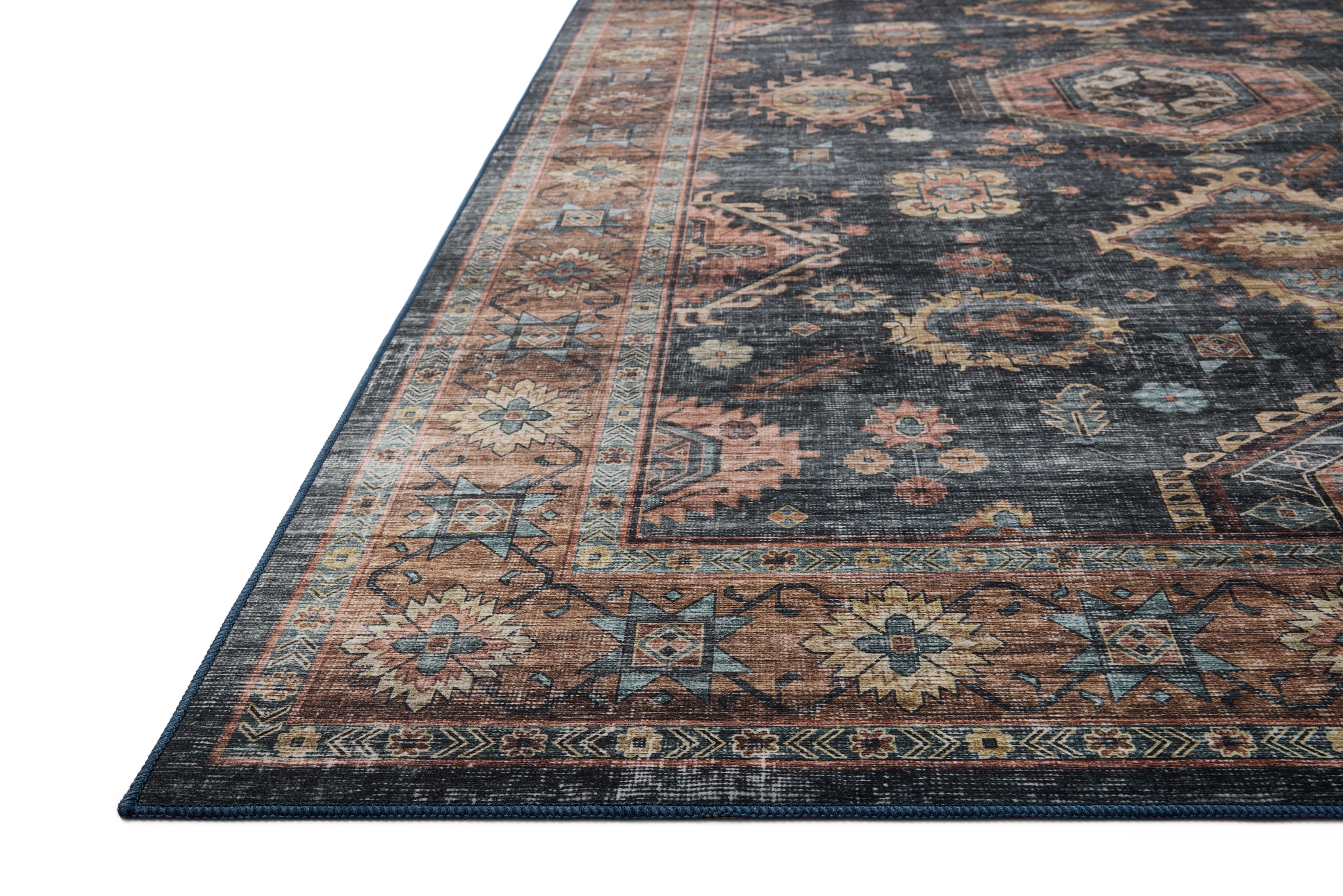 Loloi Anniston Denim / Sunset Washable Rug RUGS-patterned Loloi