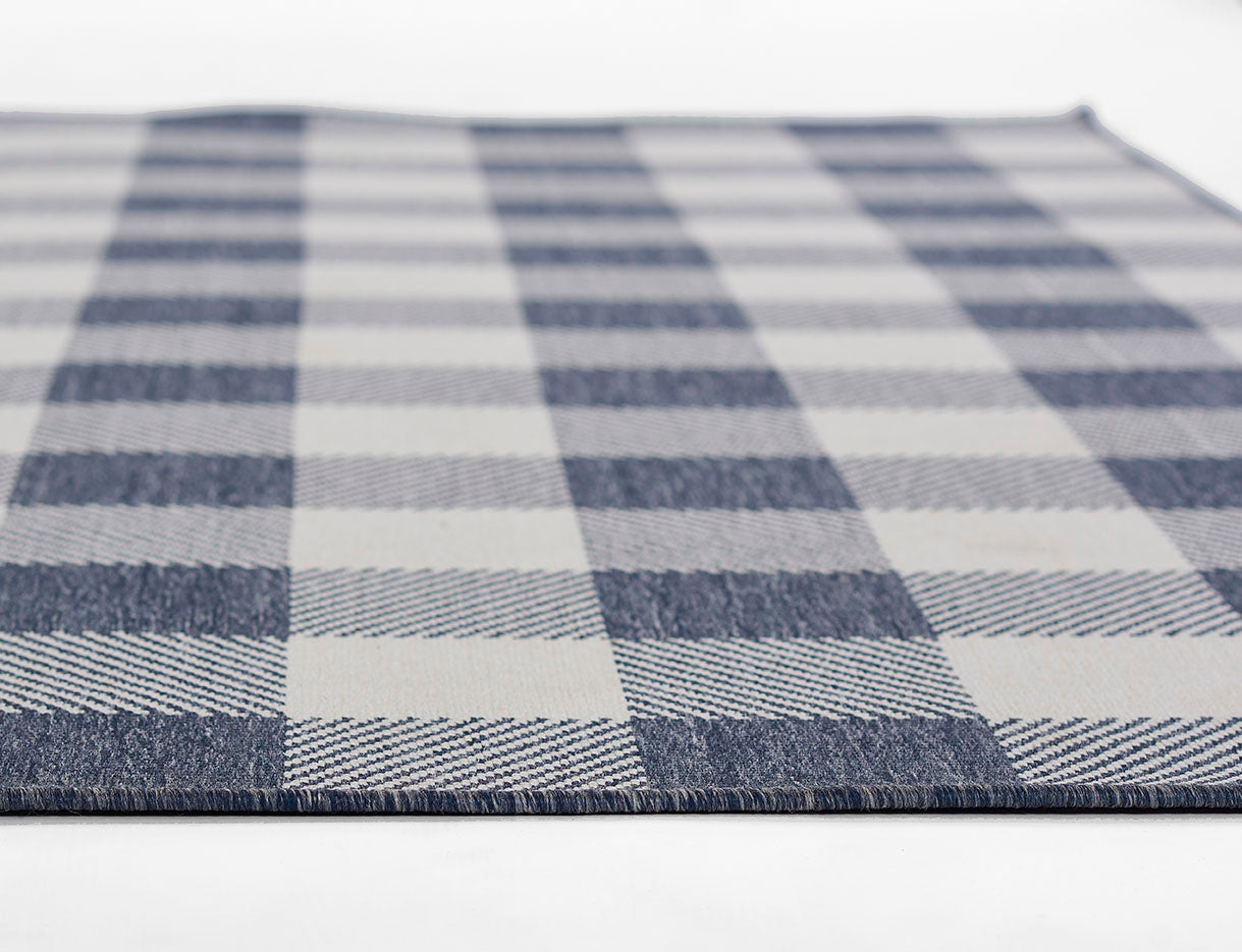 Braemar Plaid Denim Outdoor Rug 5-Rugs - indoor/outdoor Momeni