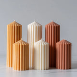 Amber Ribbed Pillar Candle candle Estelle (Faire)