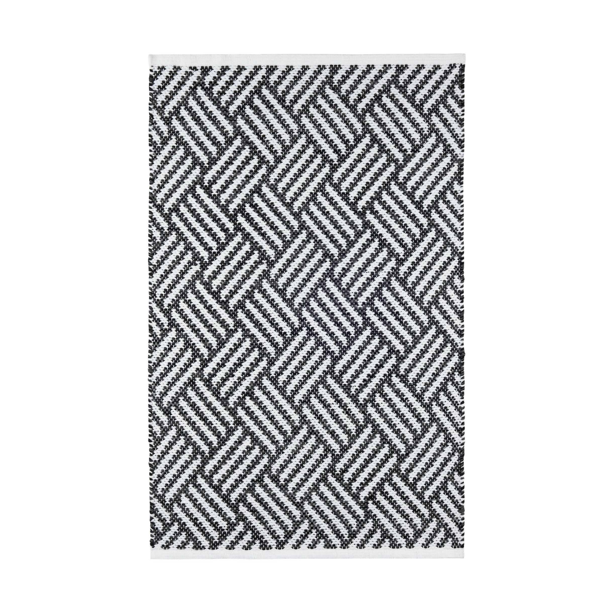 Crisscross Handwoven Indoor/Outdoor Rug Dash & Albert Black 2' x 3'