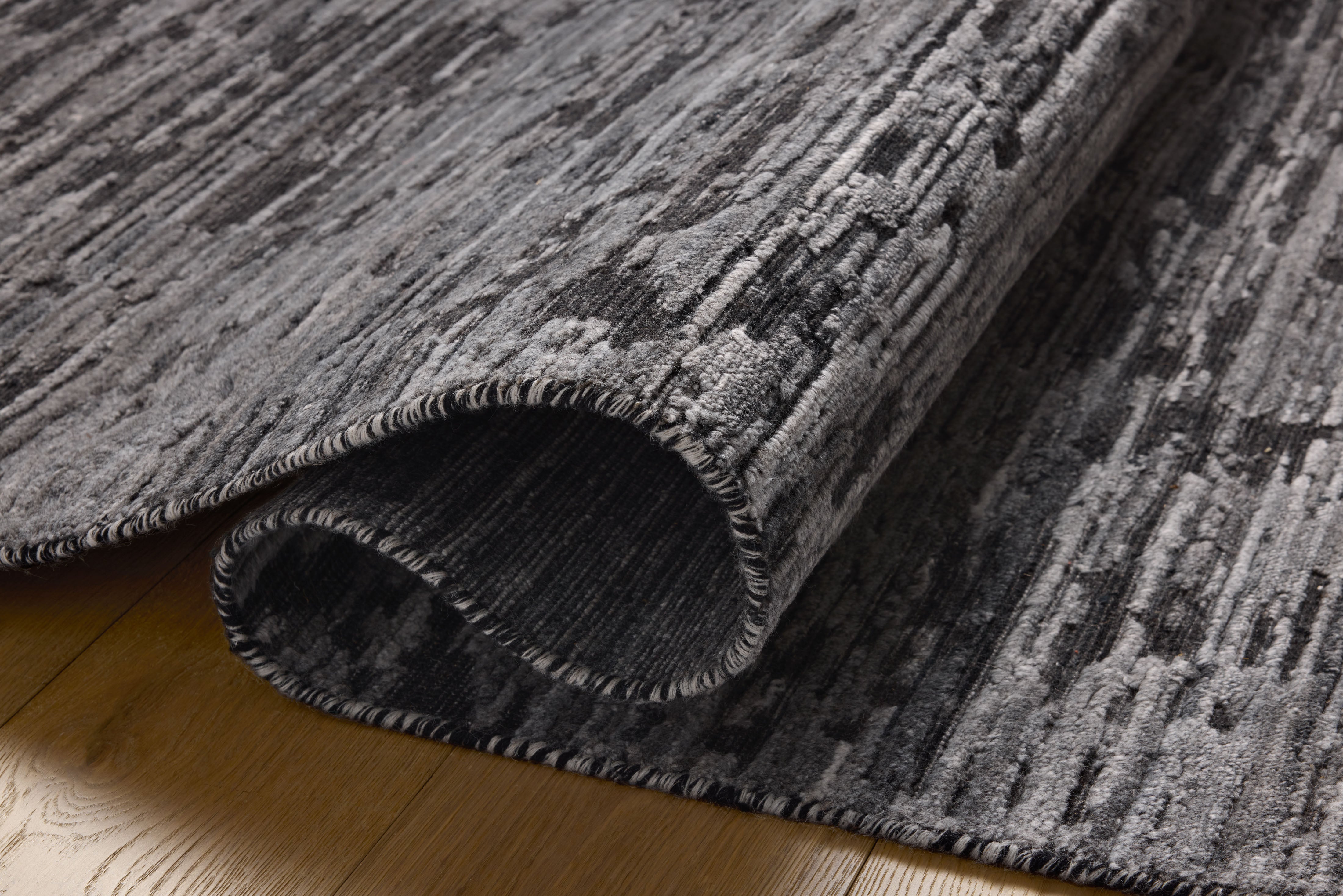 Jean Stoffer x Loloi Daniel Charcoal Rug 1- RUGS - wool Loloi