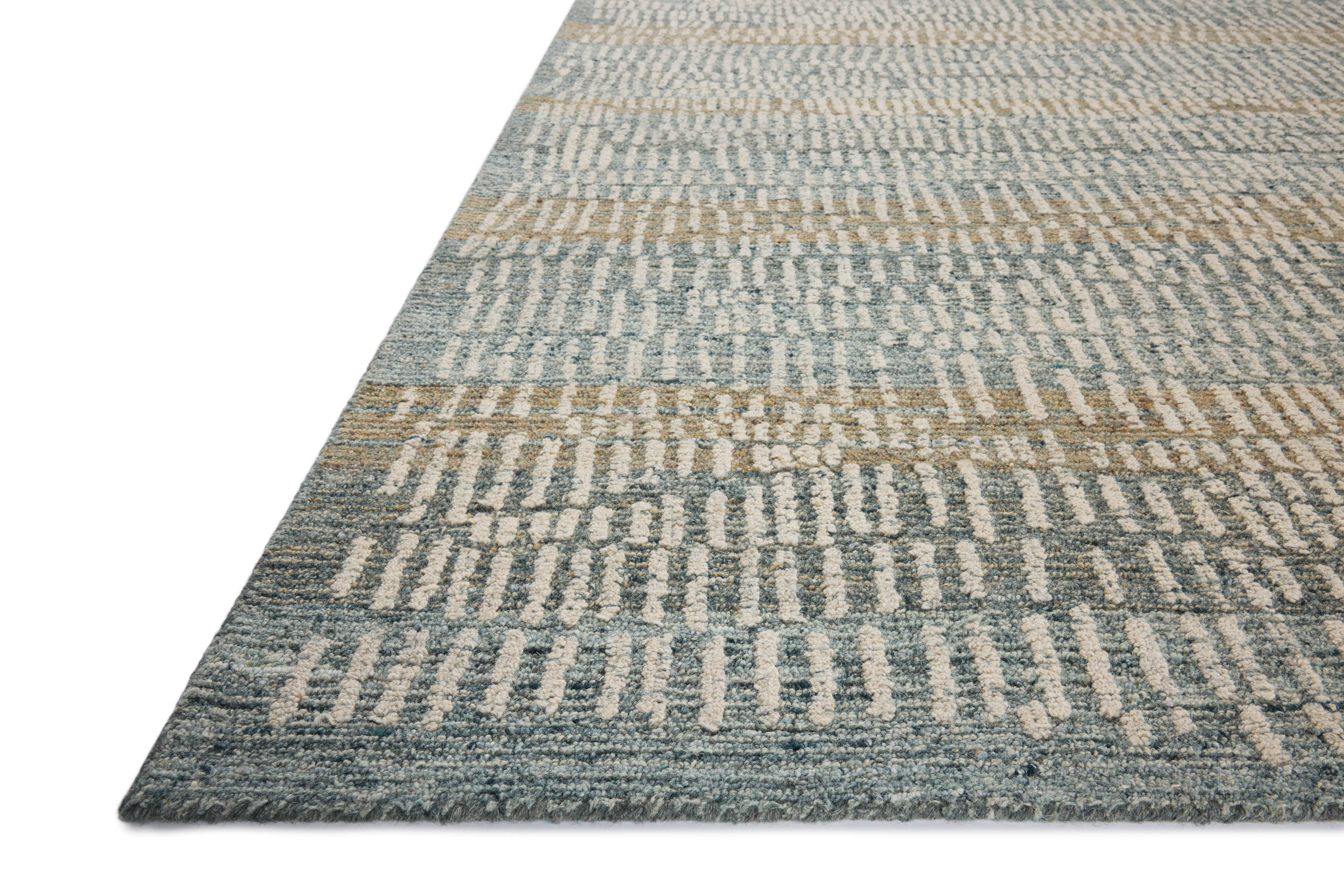 Loloi Elias Ocean / Oatmeal Rug 1- RUGS - wool Loloi