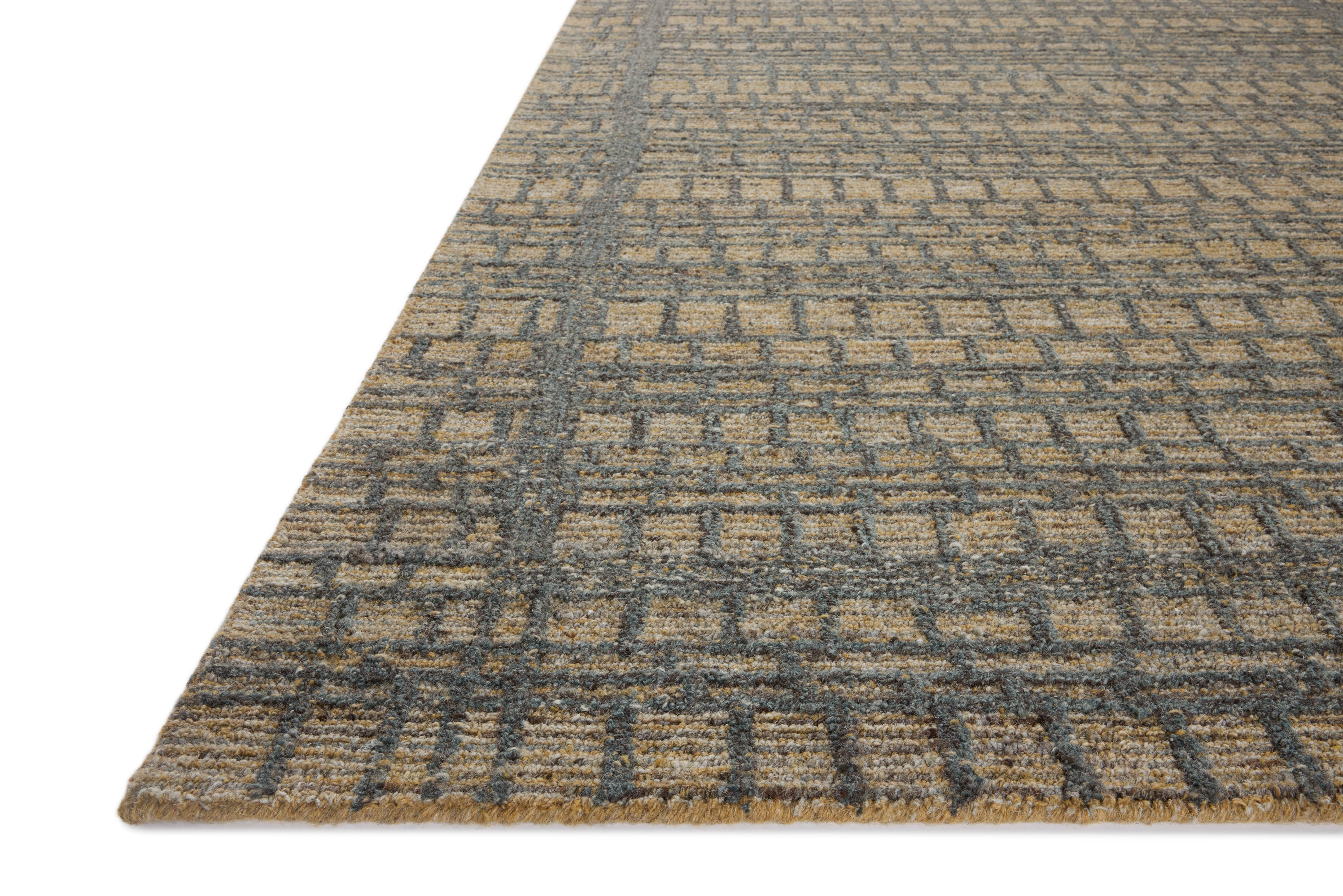 Loloi Elias Wheat / Charcoal Rug 1- RUGS - wool Loloi