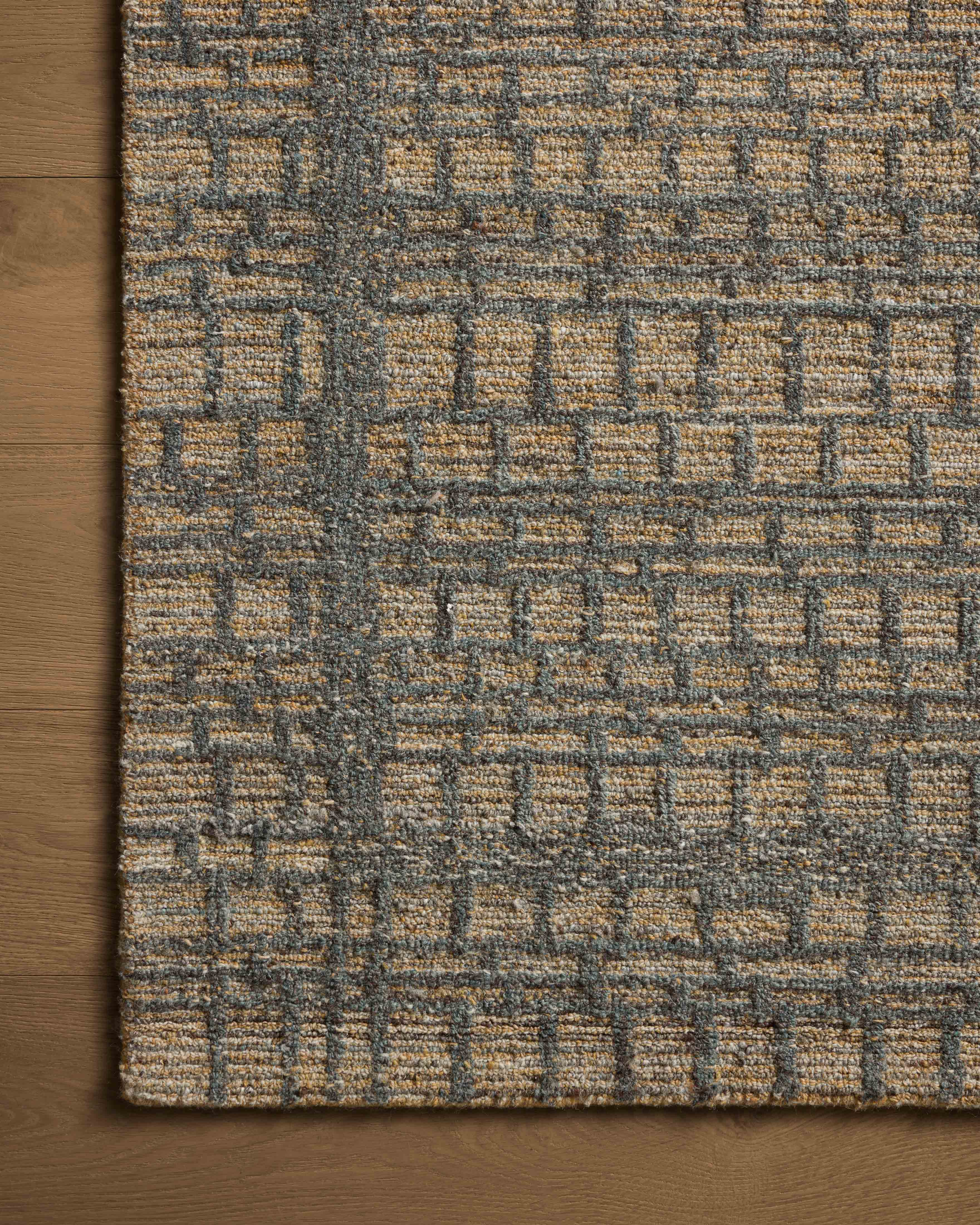 Loloi Elias Wheat / Charcoal Rug 1- RUGS - wool Loloi