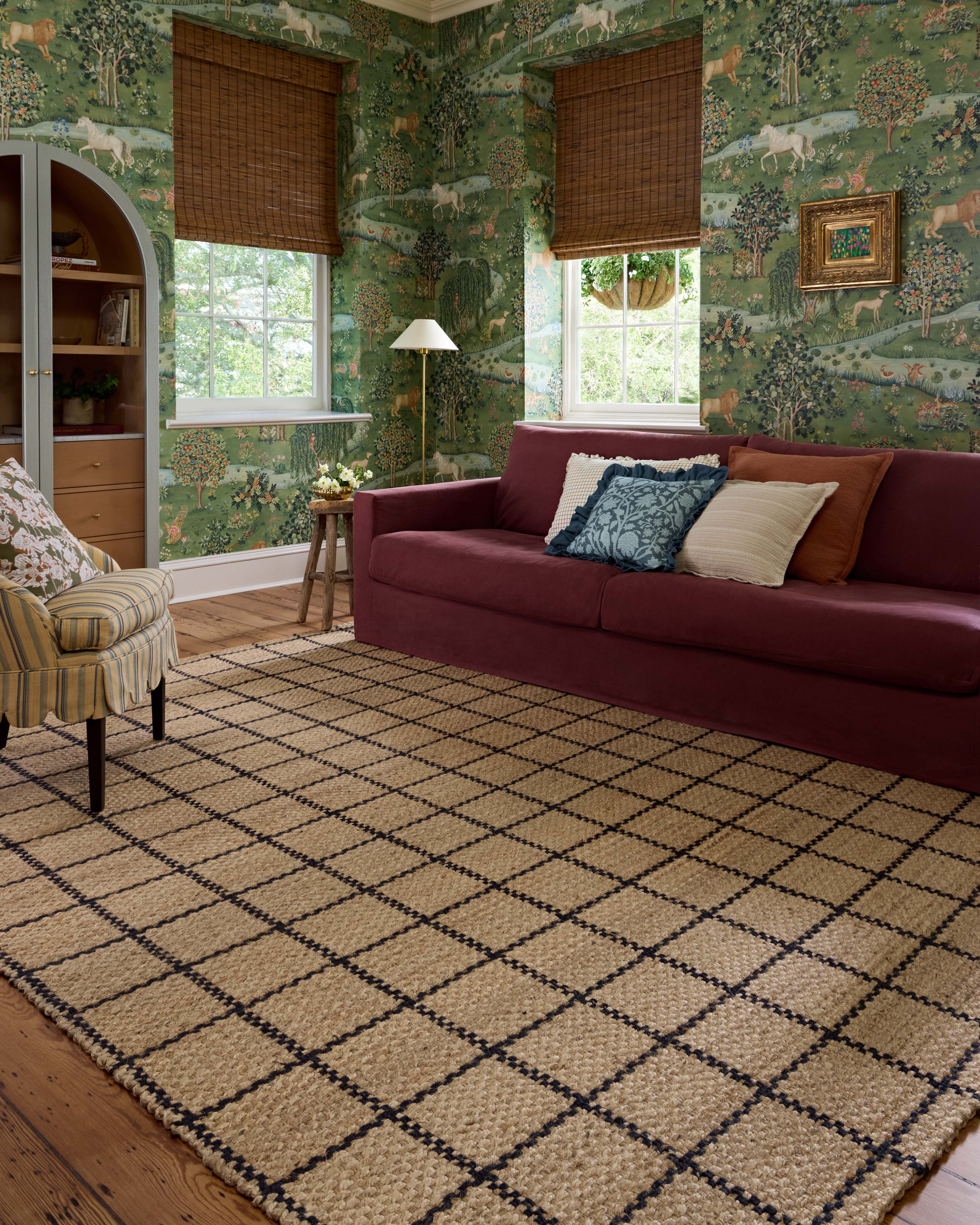 Chris Loves Julia x Loloi Fletcher Natural / Black Rug RUGS - checkered Loloi