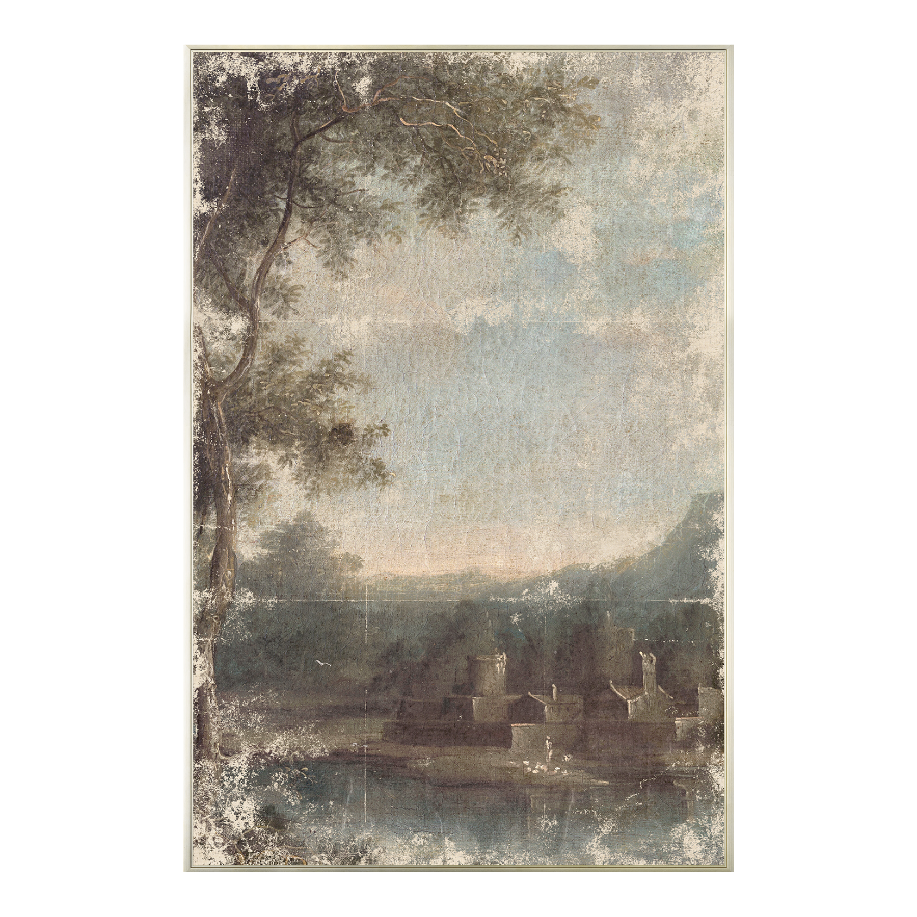 "1864 Italian Landscape" Framed Art Print ARTWORK - framed print Celadon Art Glass Framed