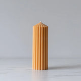 Amber Ribbed Pillar Candle candle Estelle (Faire) Medium