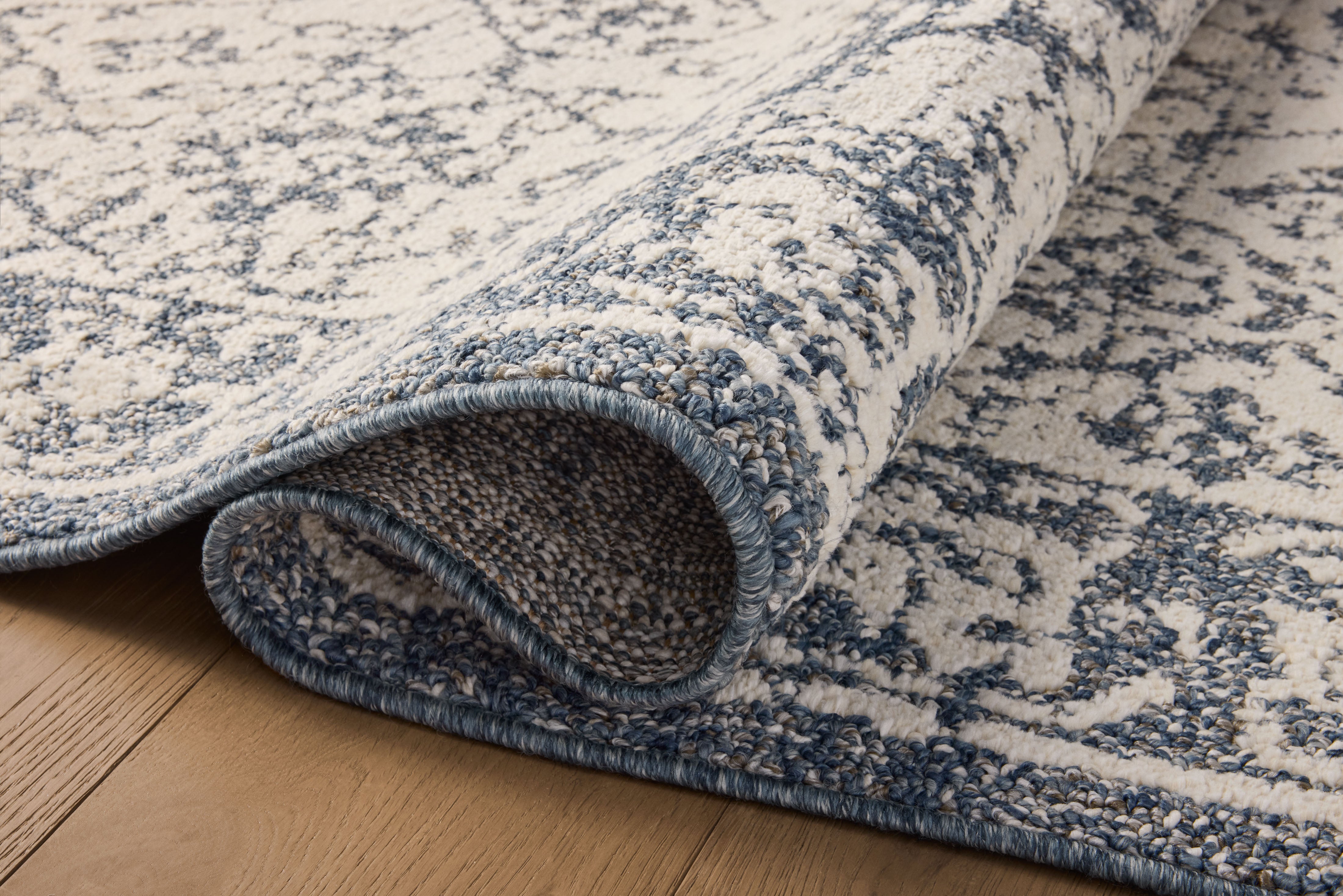 Magnolia Home by Joanna Gaines x Loloi Gigi Ivory / Blue Rug 0-RUGS-patterned Loloi