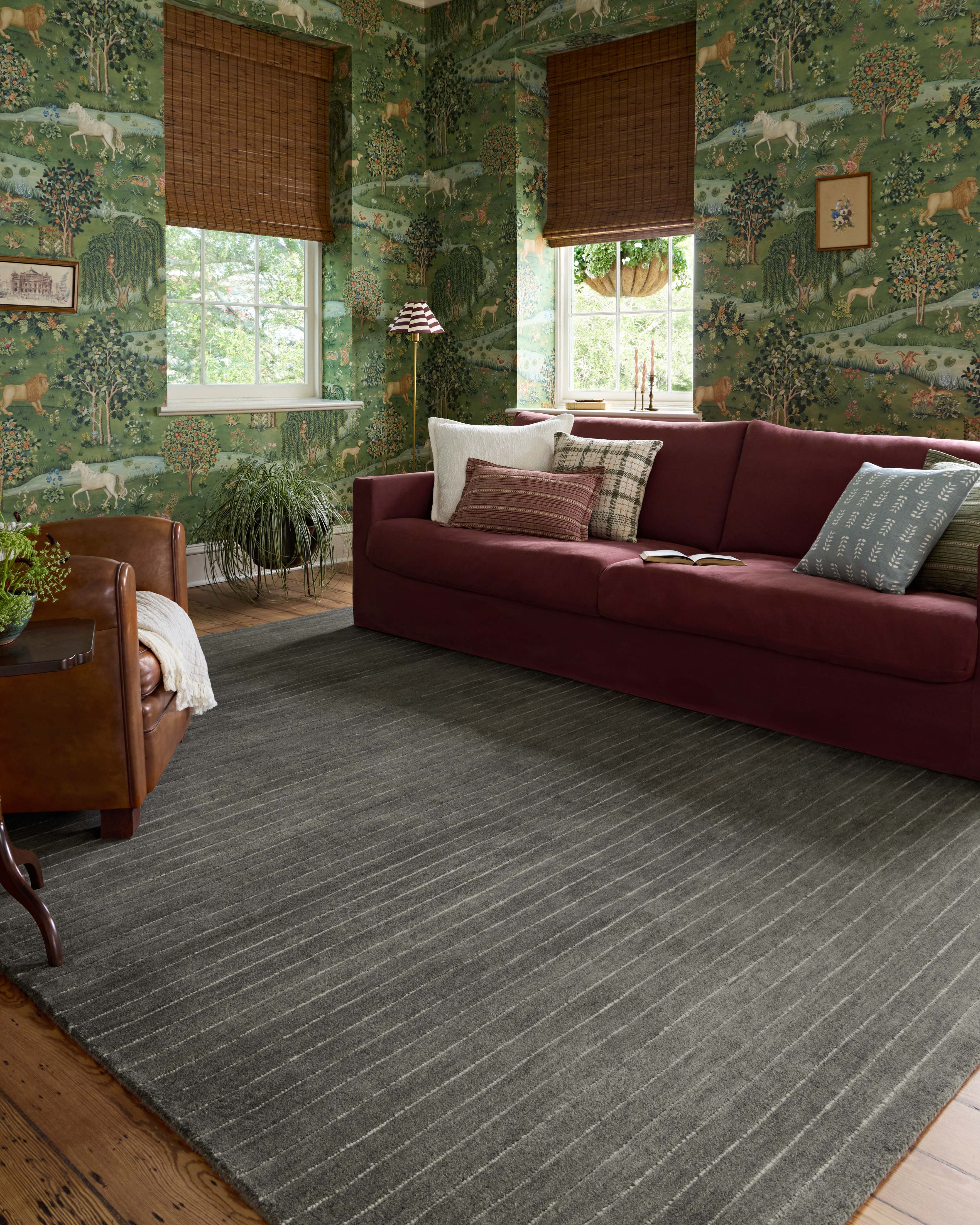 Chris Loves Julia x Loloi Henry Charcoal / Ivory Rug RUGS - striped Loloi