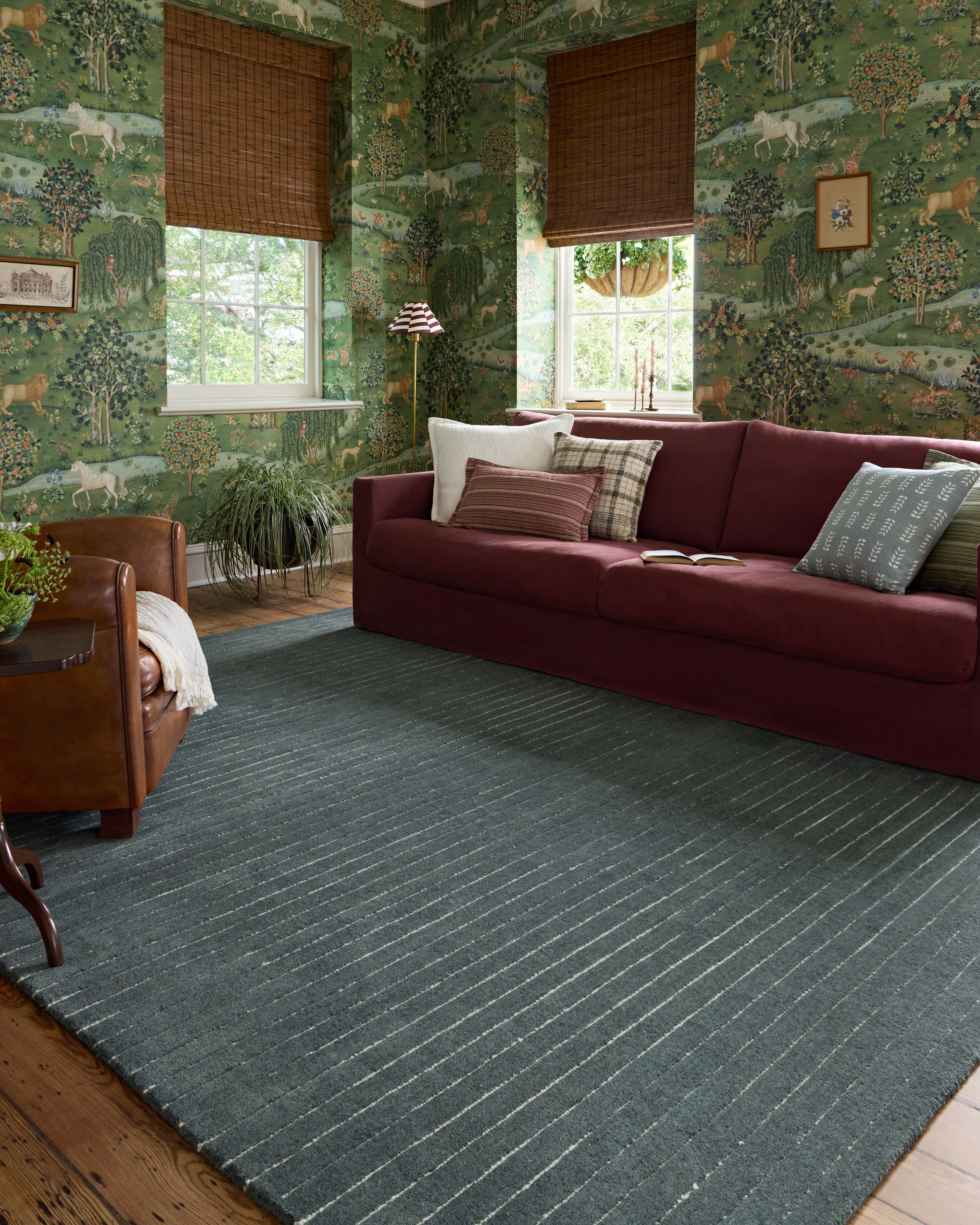 Chris Loves Julia x Loloi Henry Denim / Ivory Rug RUGS - striped Loloi