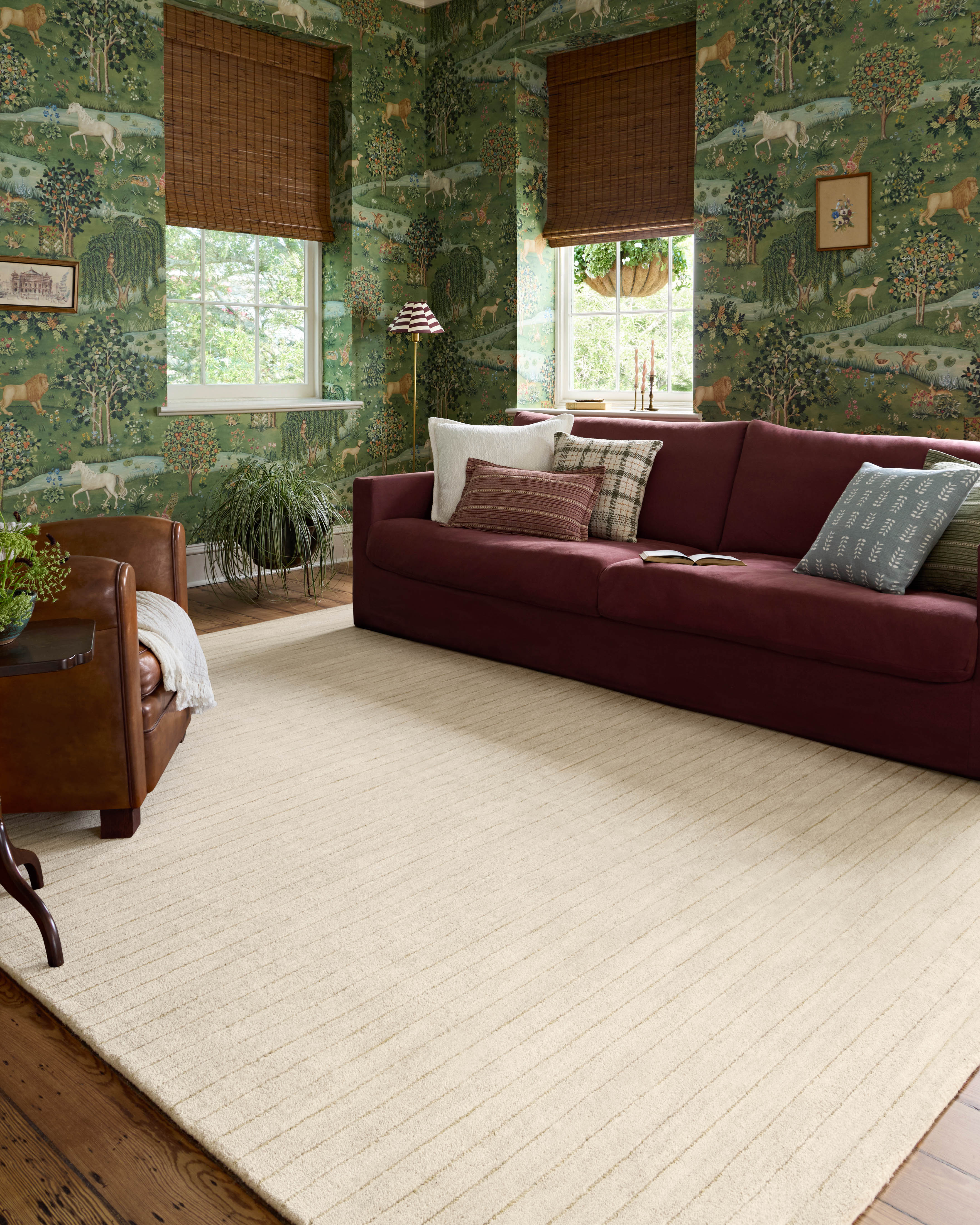 Chris Loves Julia x Loloi Henry Ivory / Dove Rug RUGS - striped Loloi