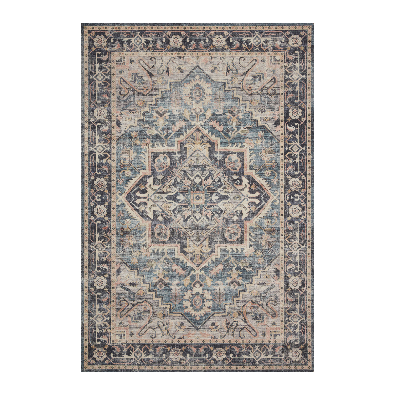 OVERSTOCK RUG - Loloi Hathaway Navy / Multi Rug - 3'6" x 5'6" IN STORE - Sale Rugs Loloi