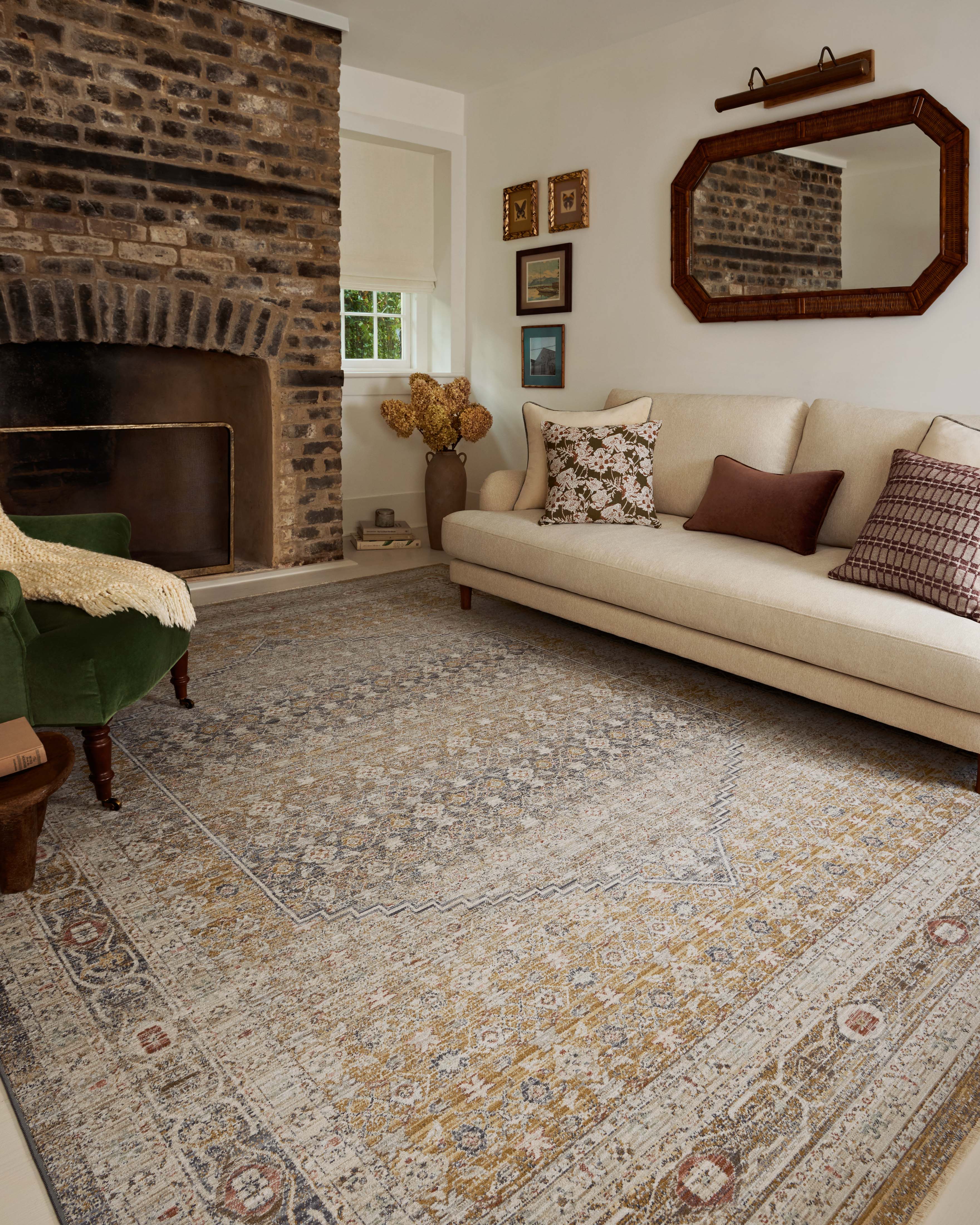 Chris Loves Julia x Loloi Ida Stone / Gold Rug RUGS - vintage inspired Loloi